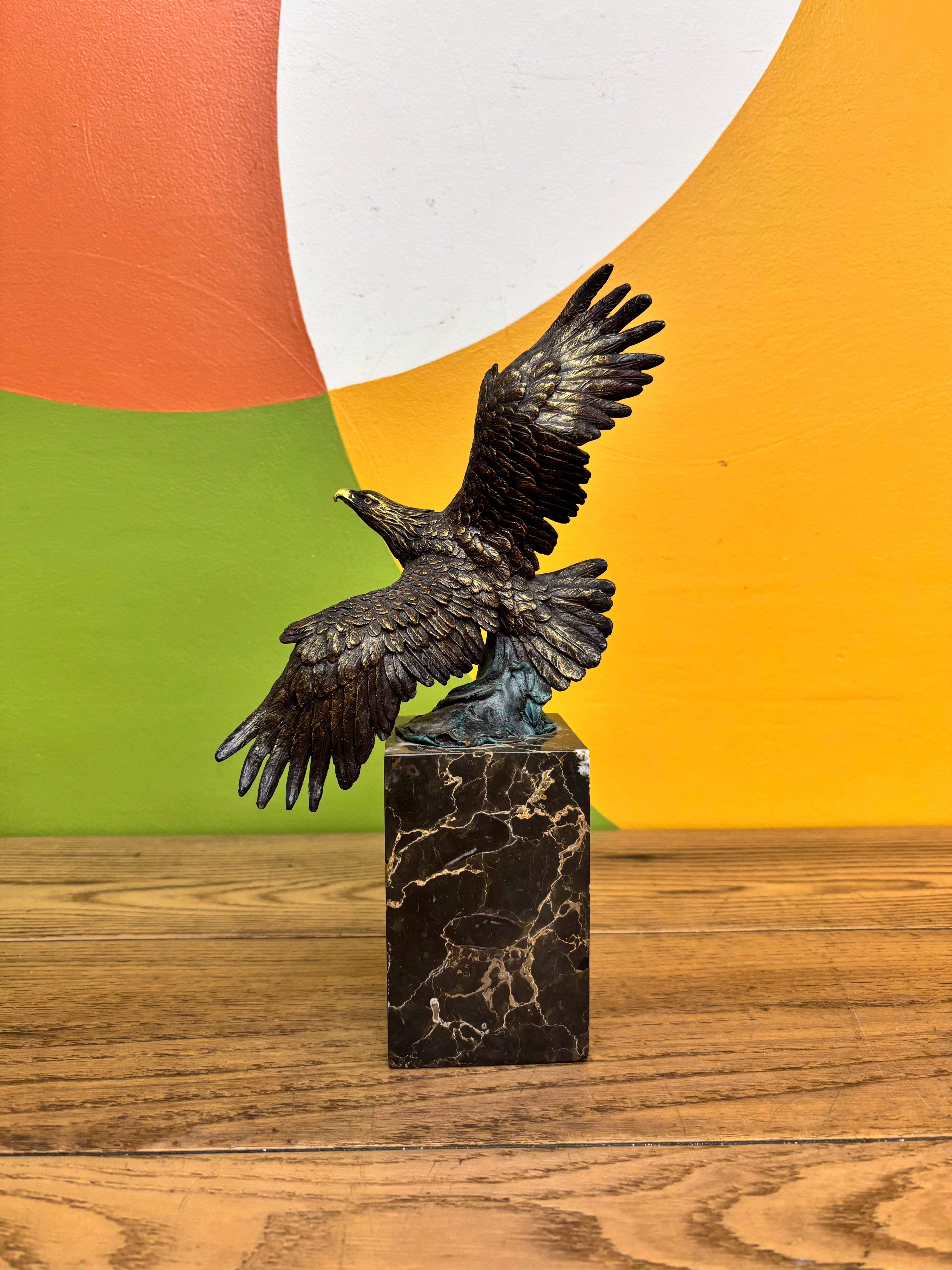 Bronze Eagle Sculpture