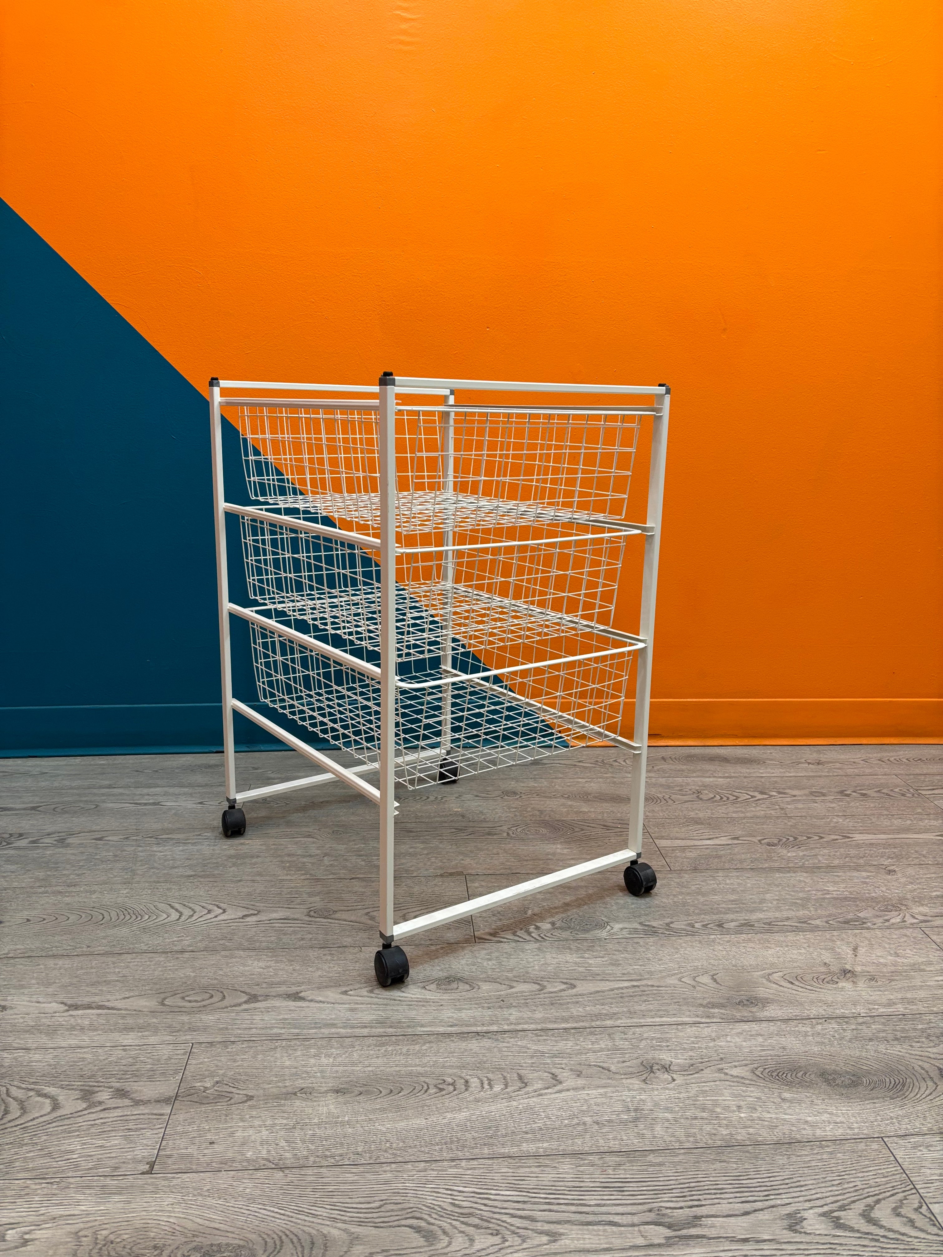White Wire Basket Storage