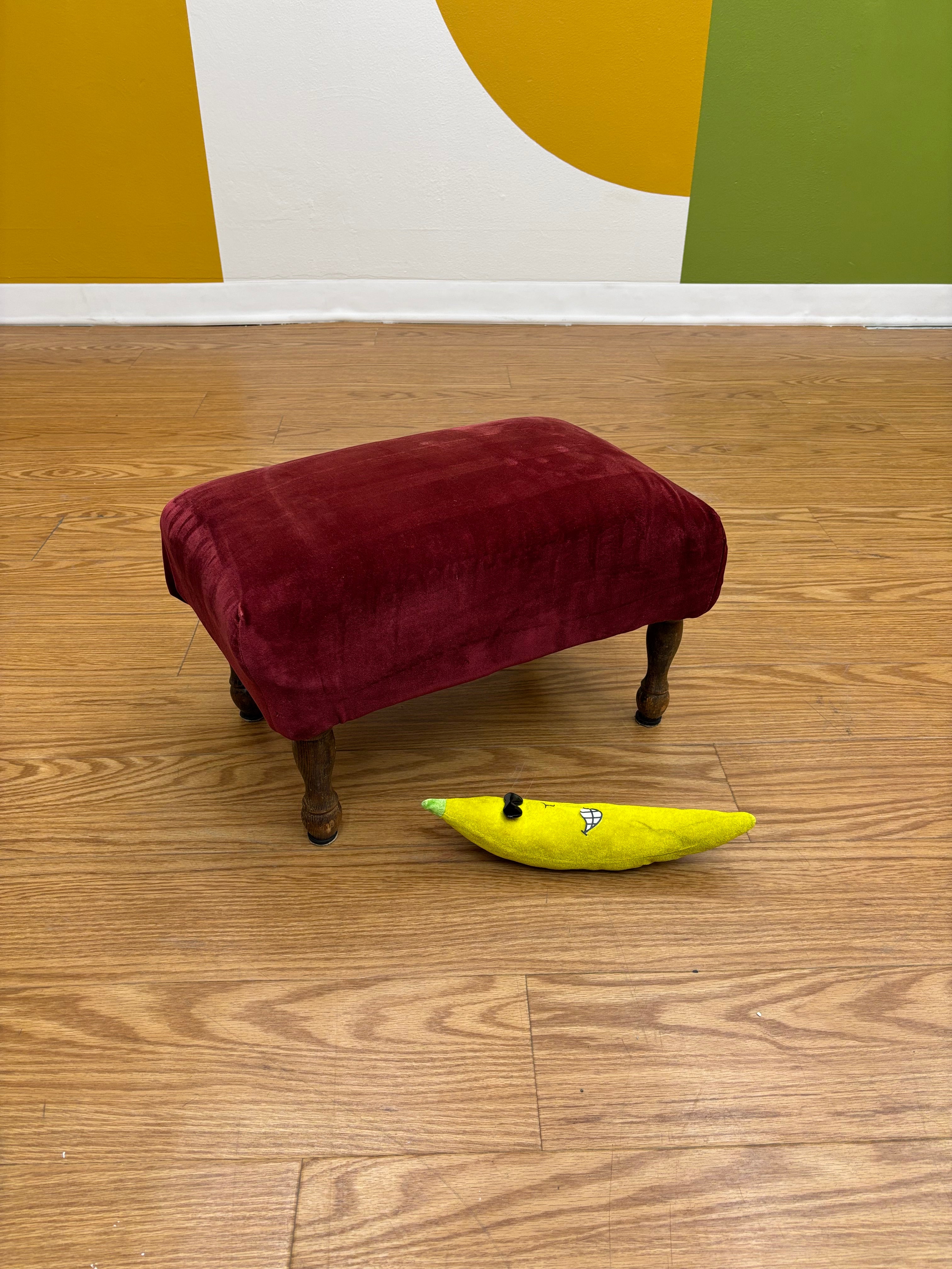 Red Velvet Footstool