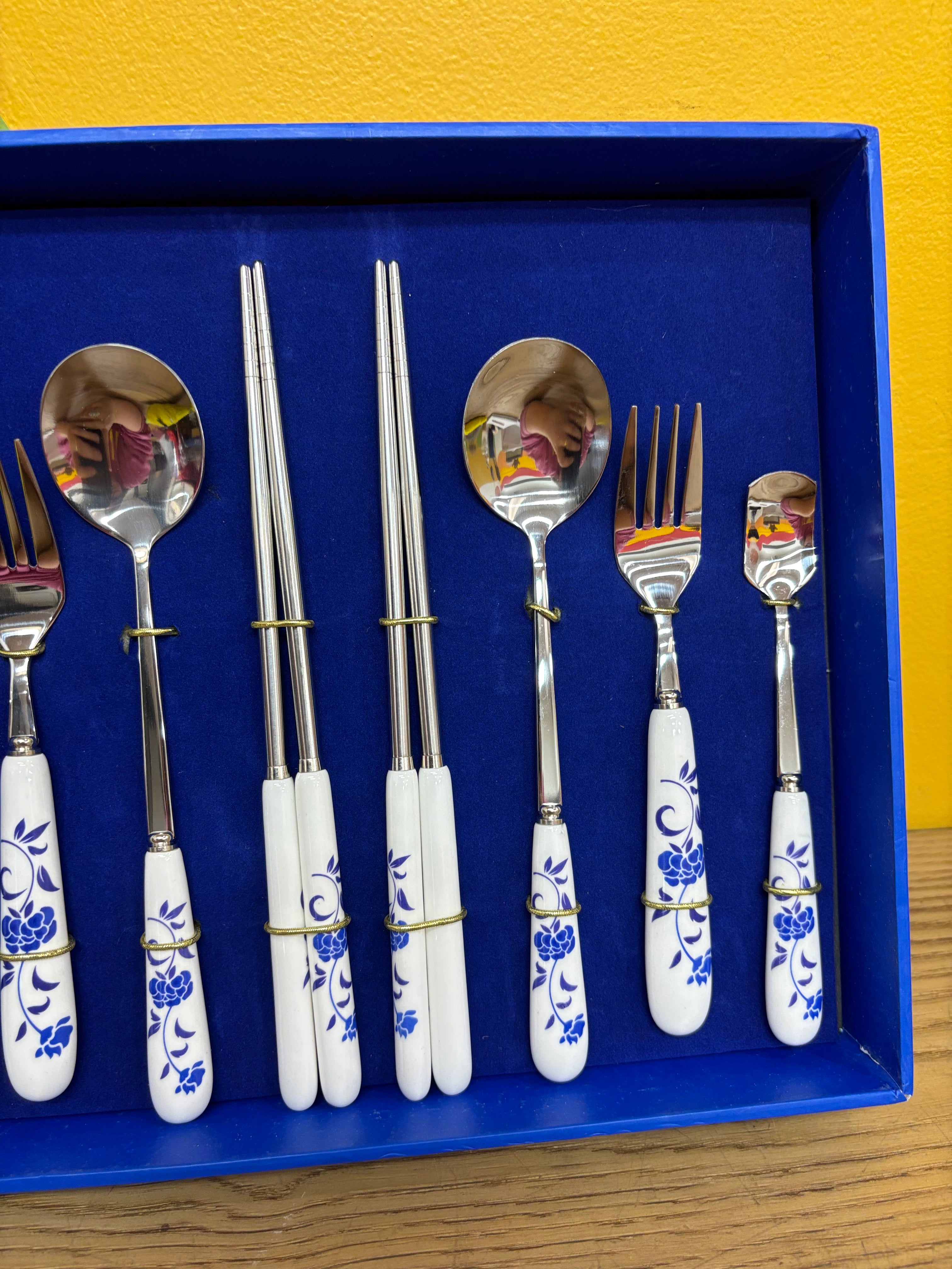 Blue & White Utensil Set