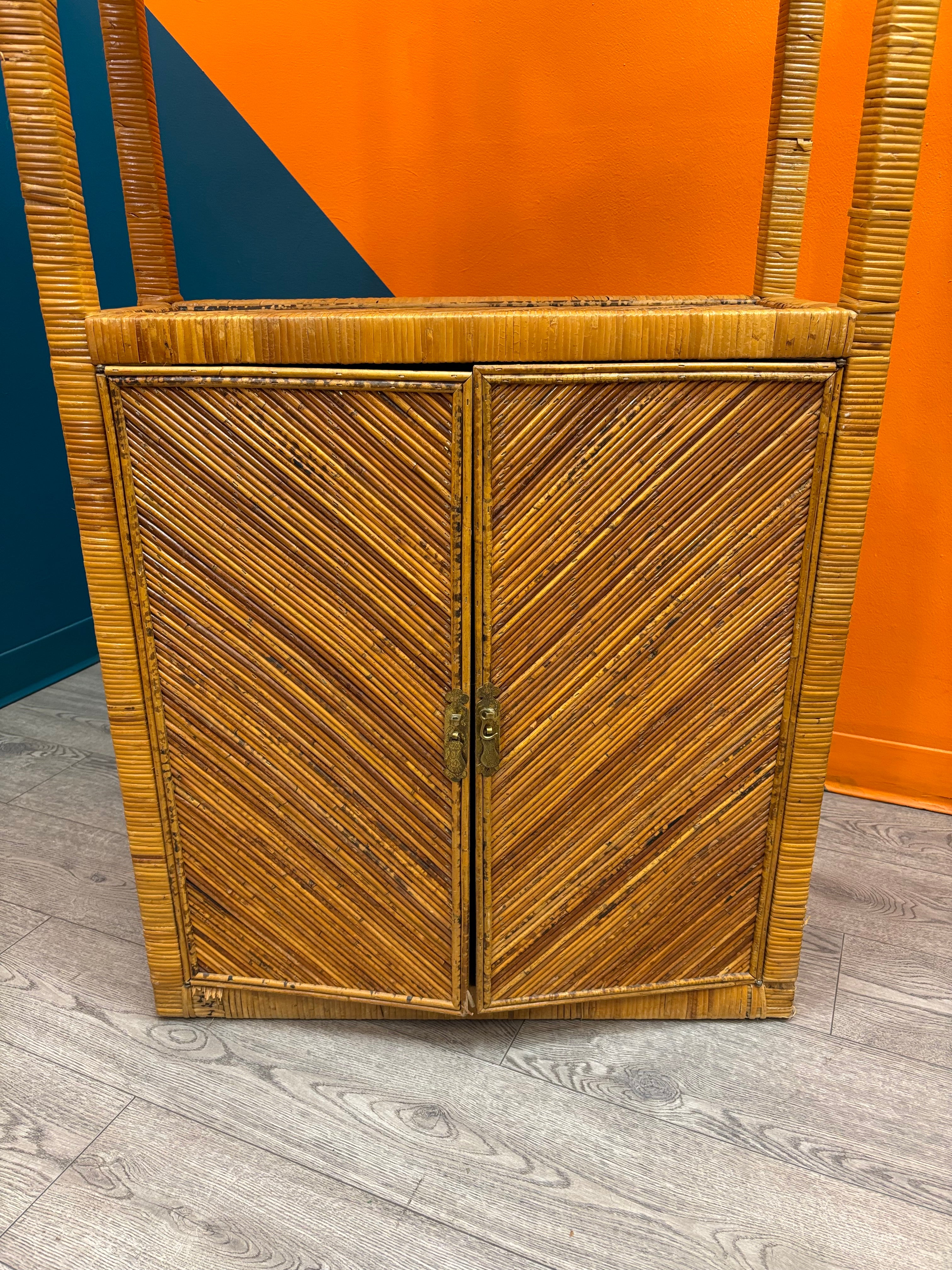 Tall Rattan Shelf