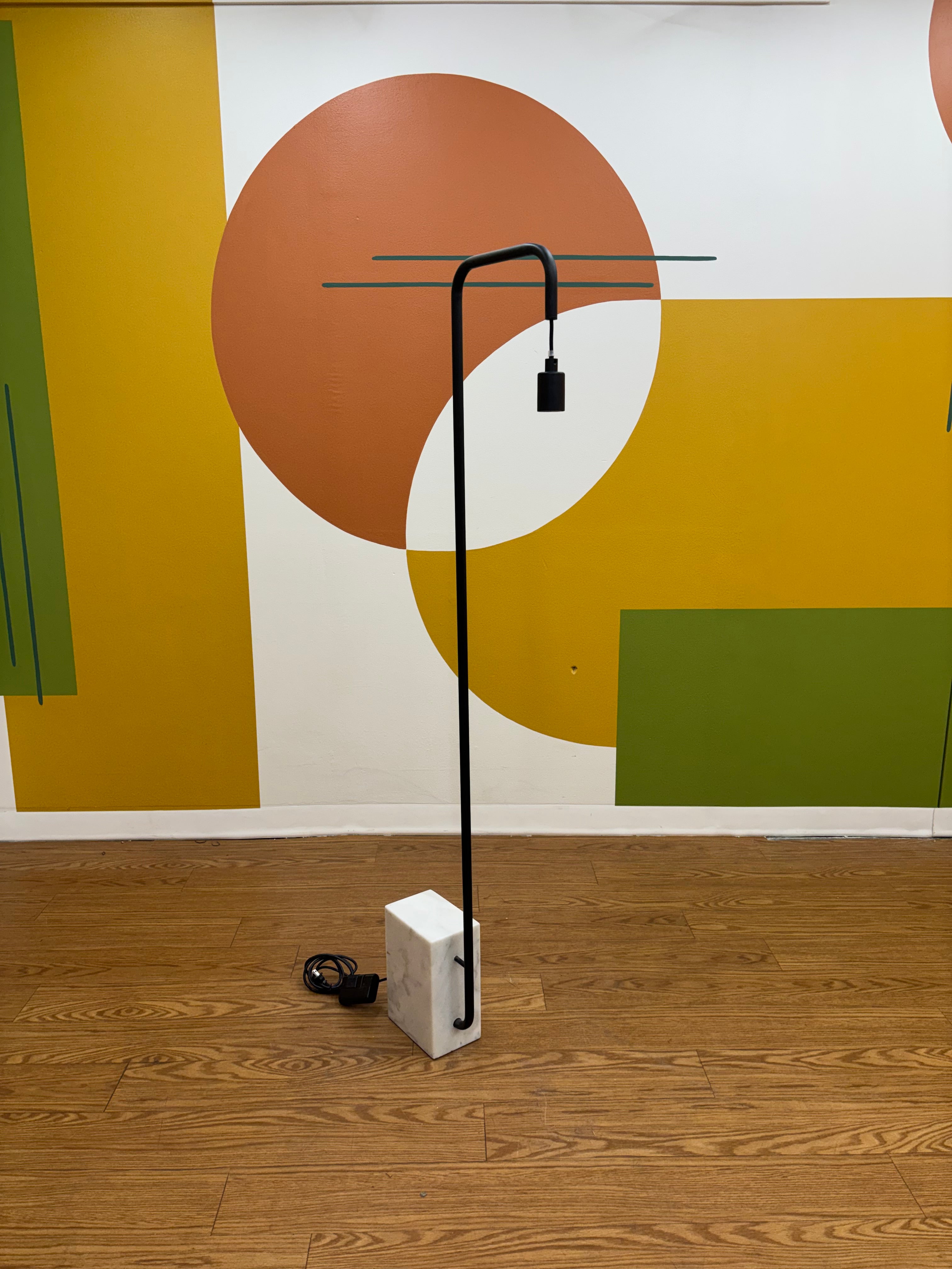 Black Floor Lamp with Marble Base