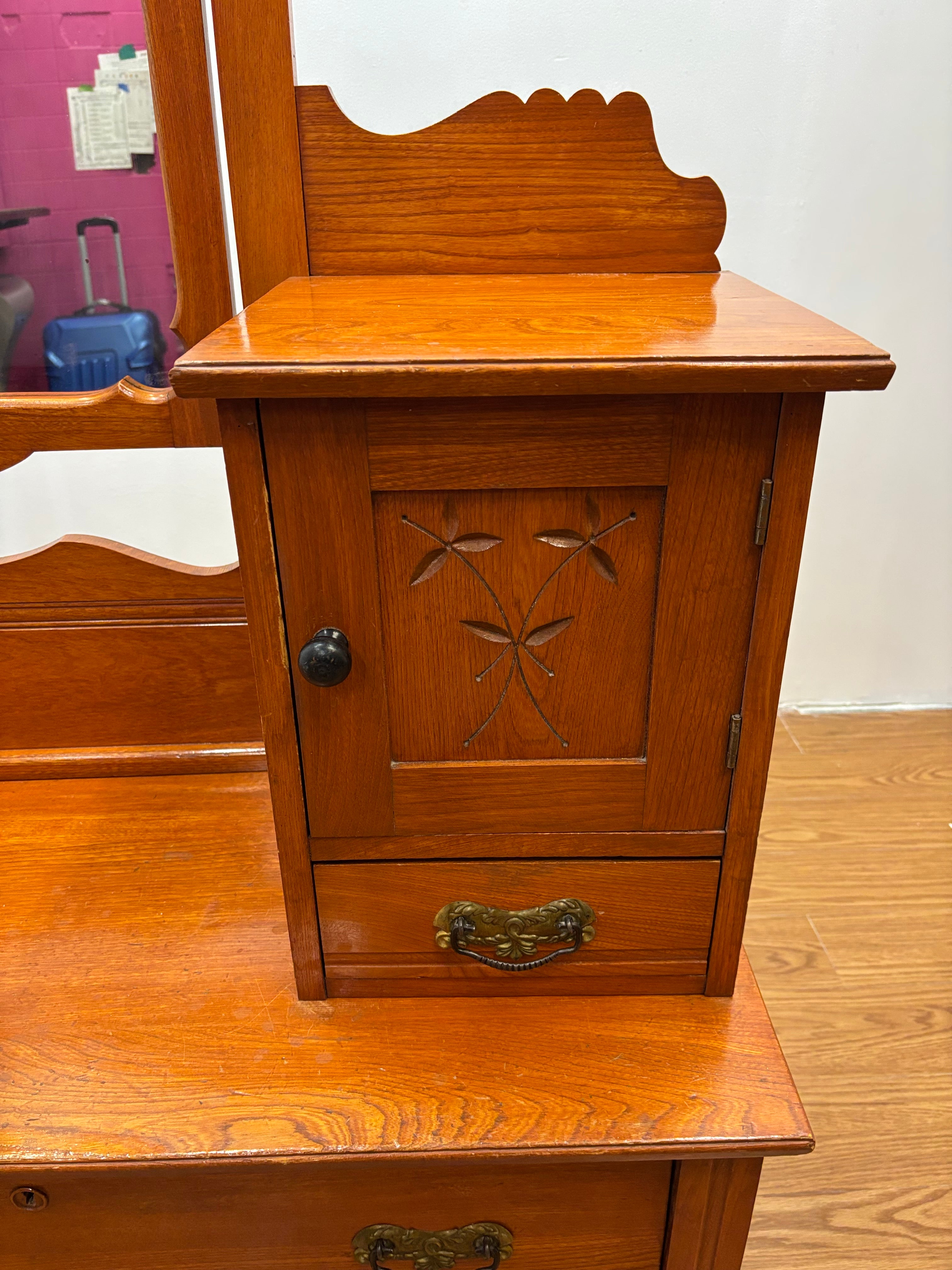 Wood Dresser with Mirror