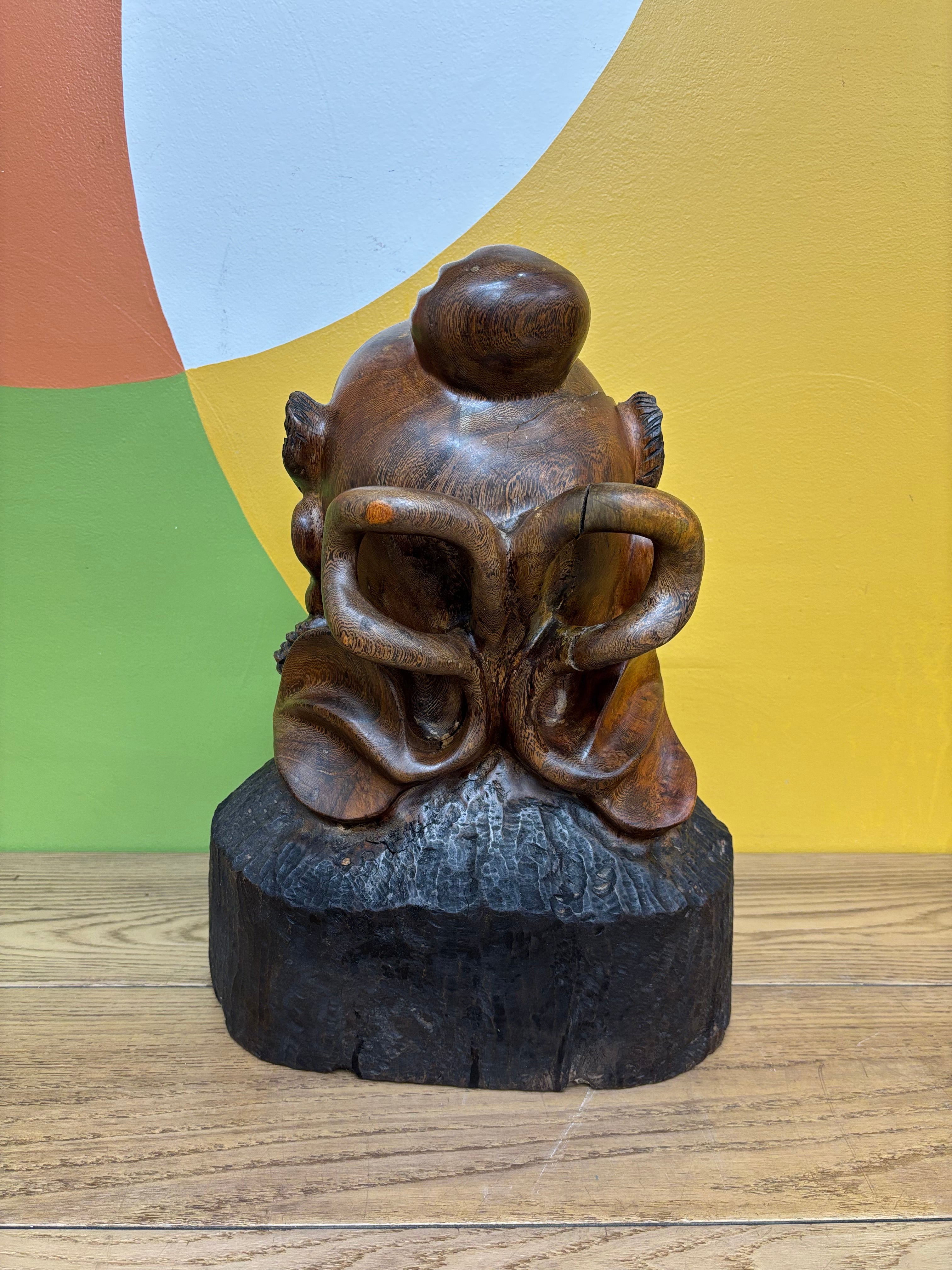 Wood Carved Head Sculpture