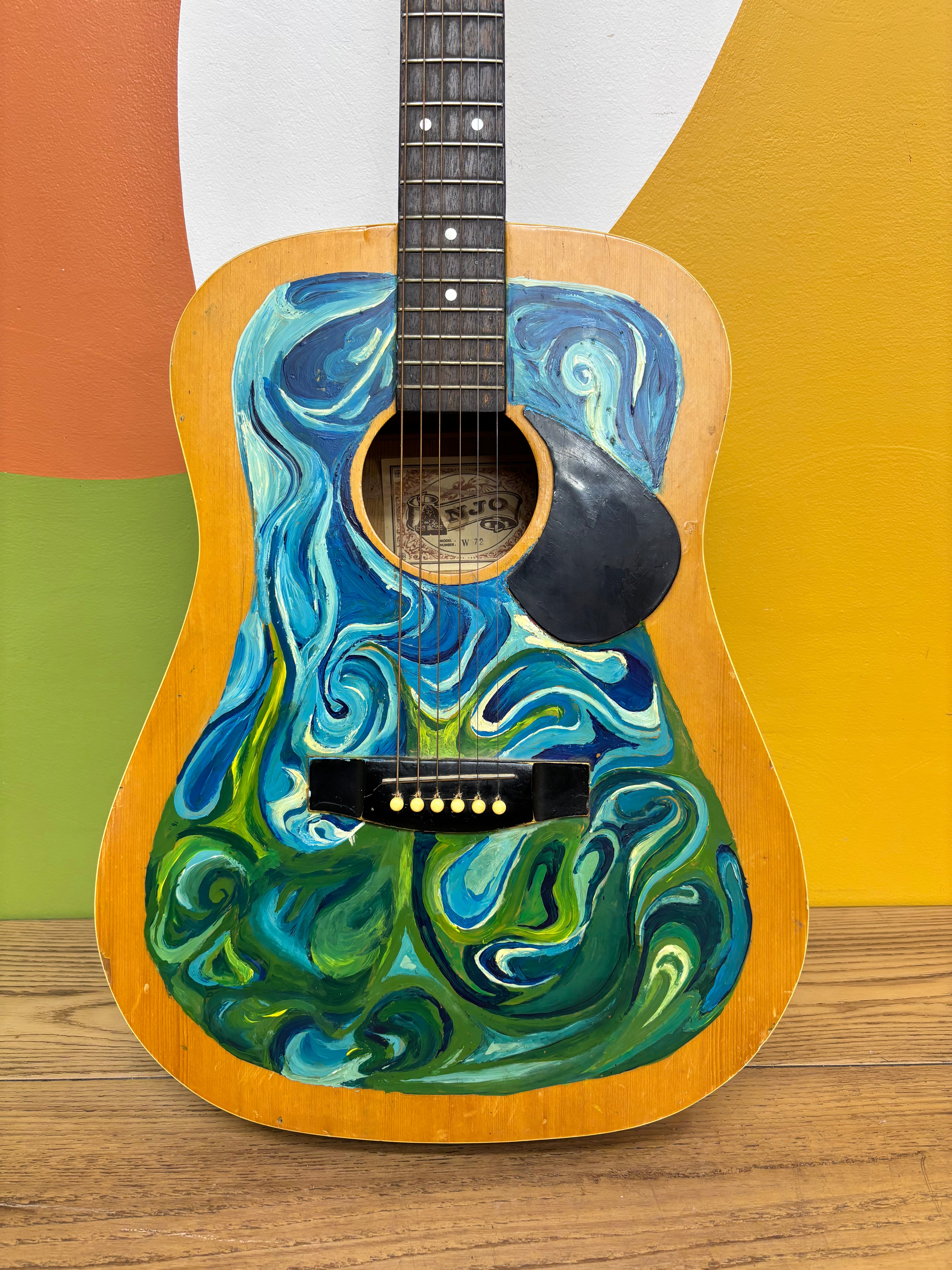 Hand-Painted Anjo Acoustic Guitar