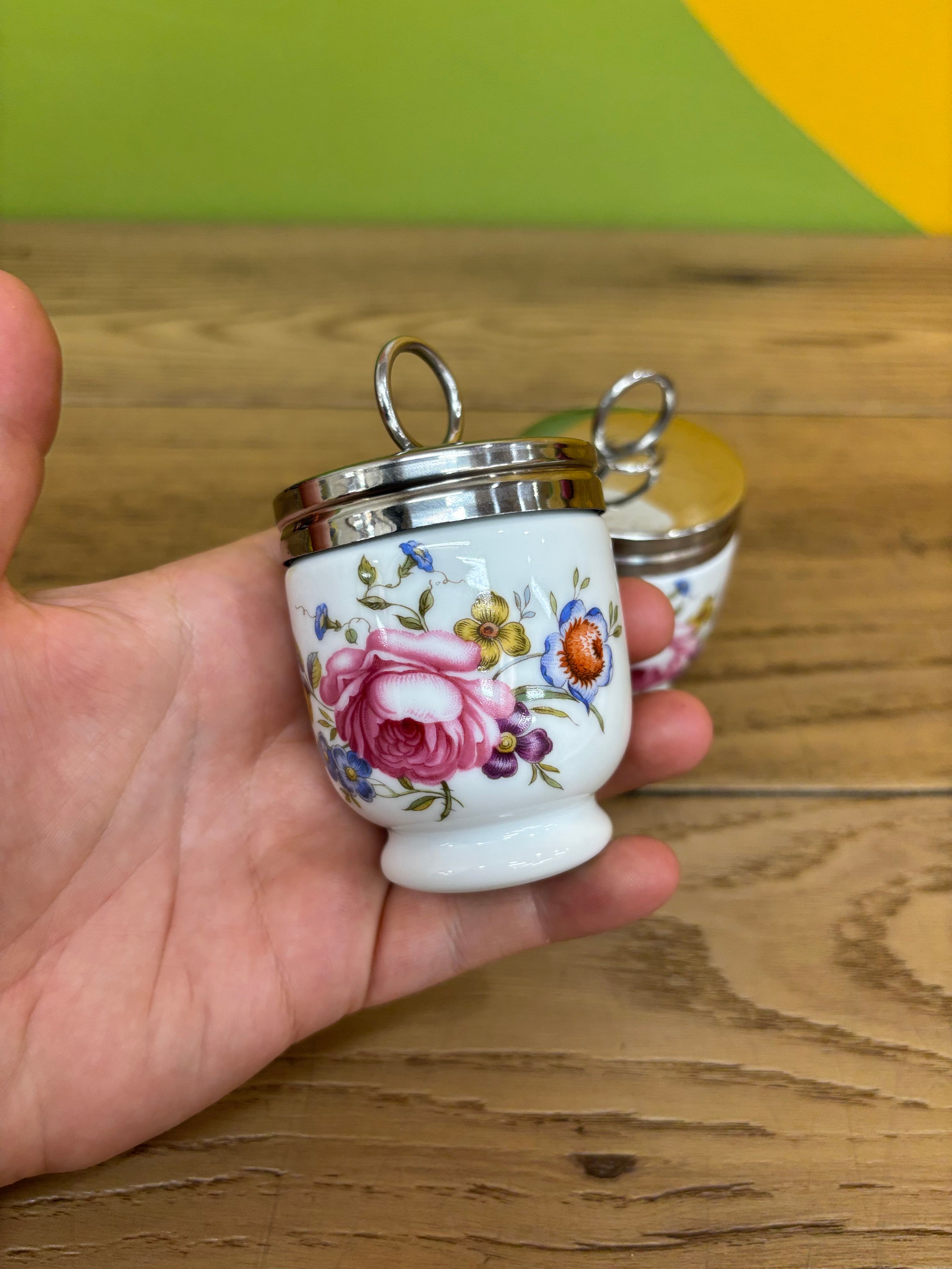 (2) Porcelain Egg Coddler