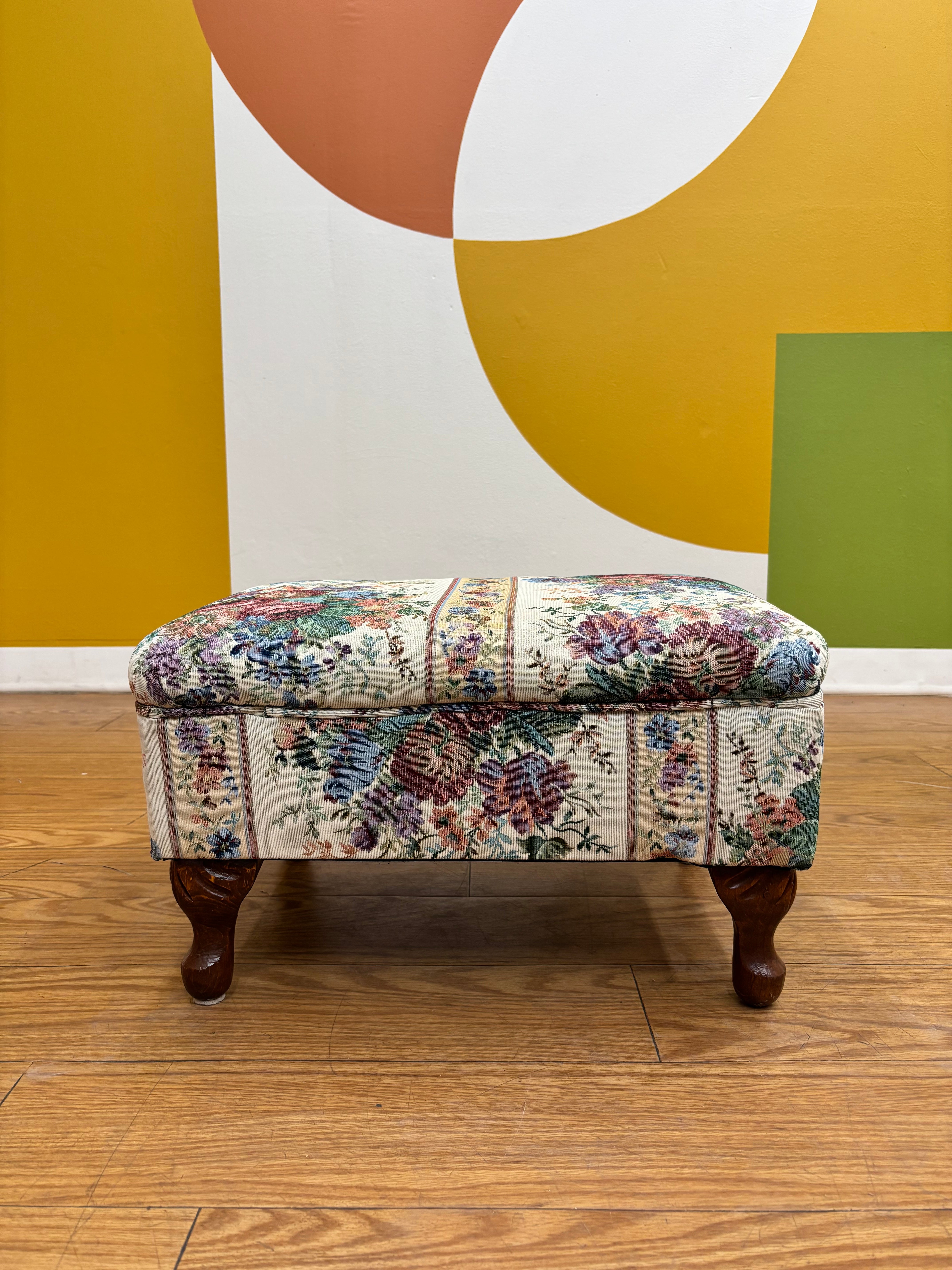 Floral Tapestry Stool
