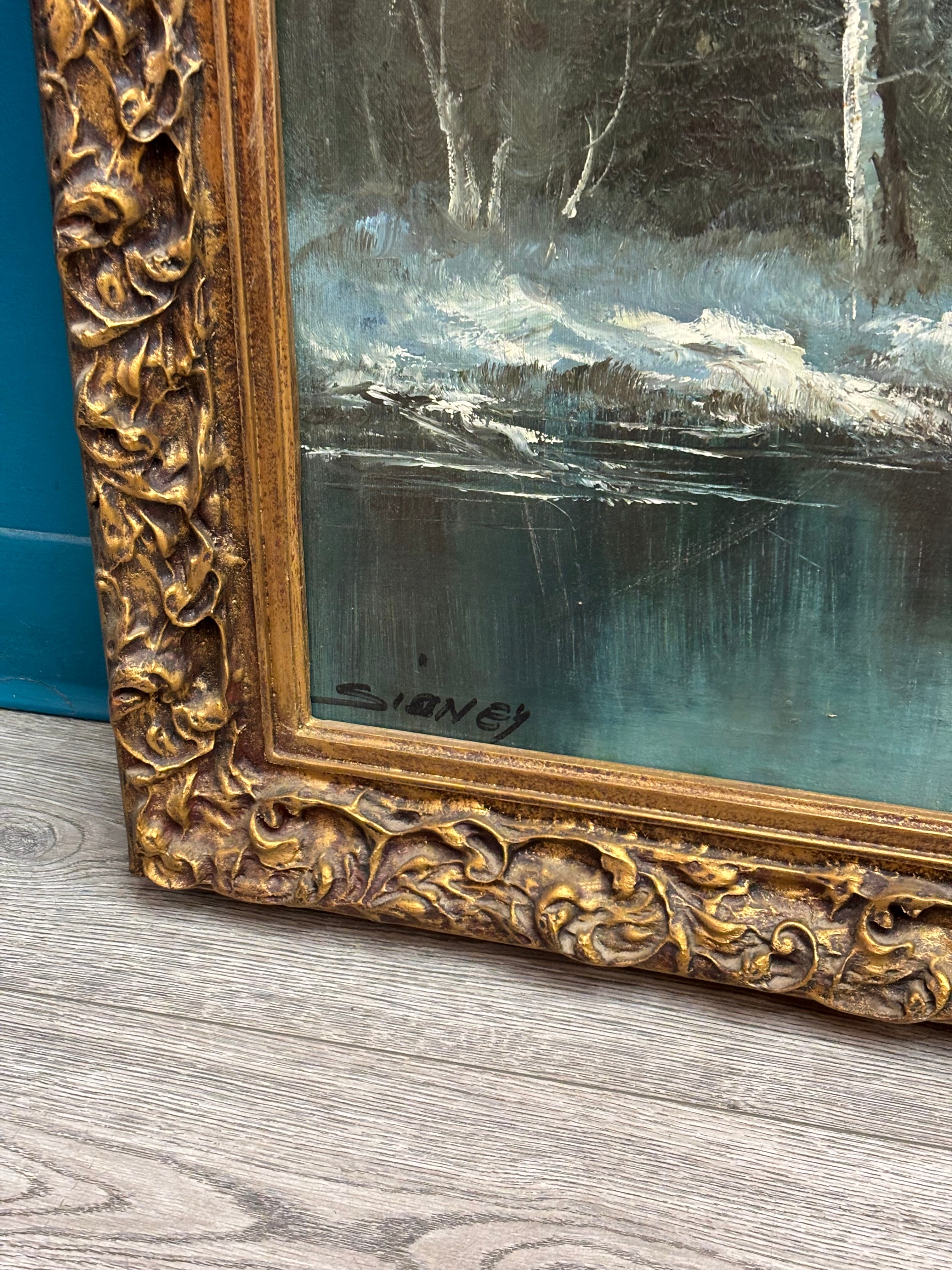 Gold Framed Winter Landscape