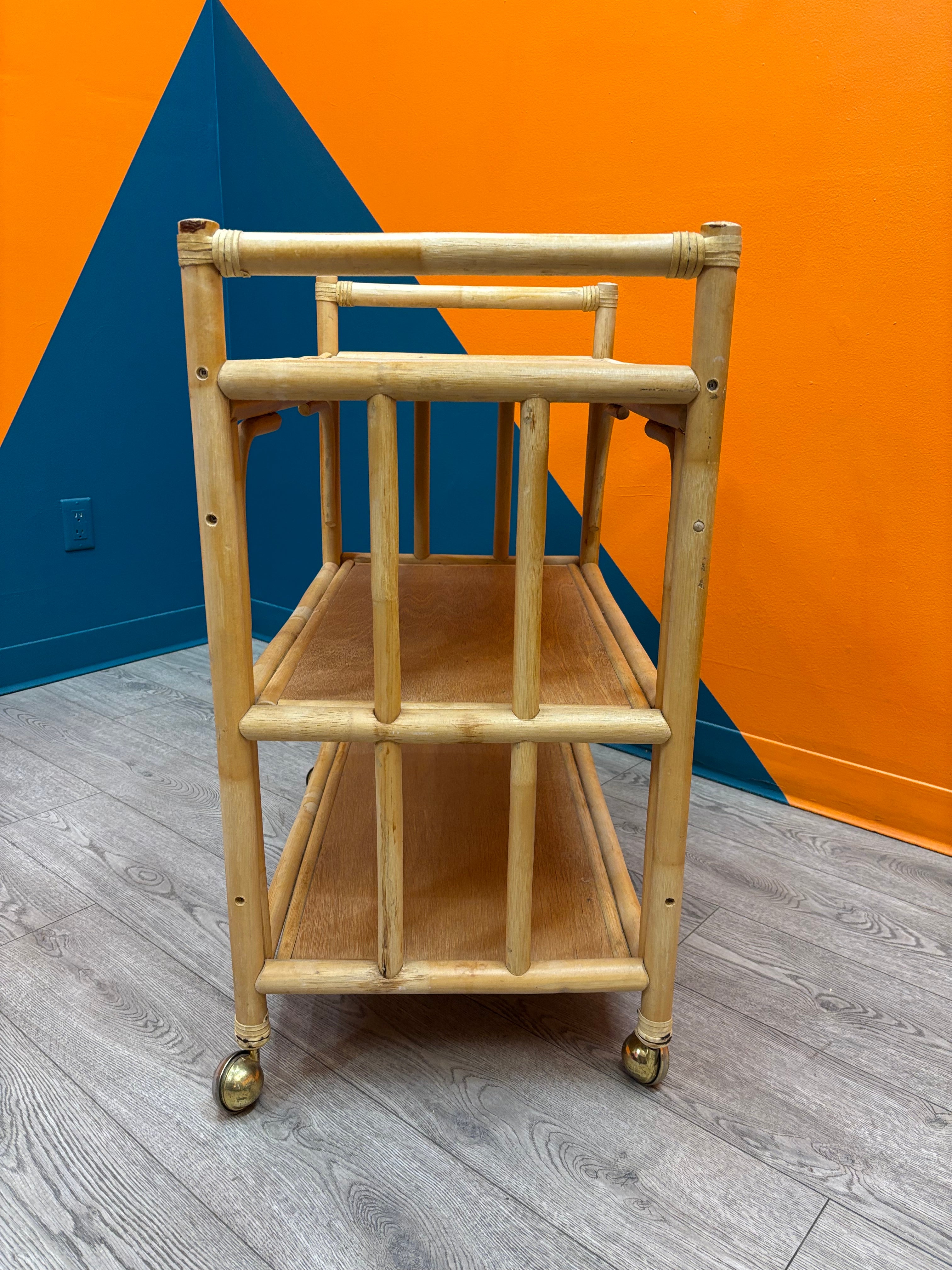 Rattan Rolling Cart