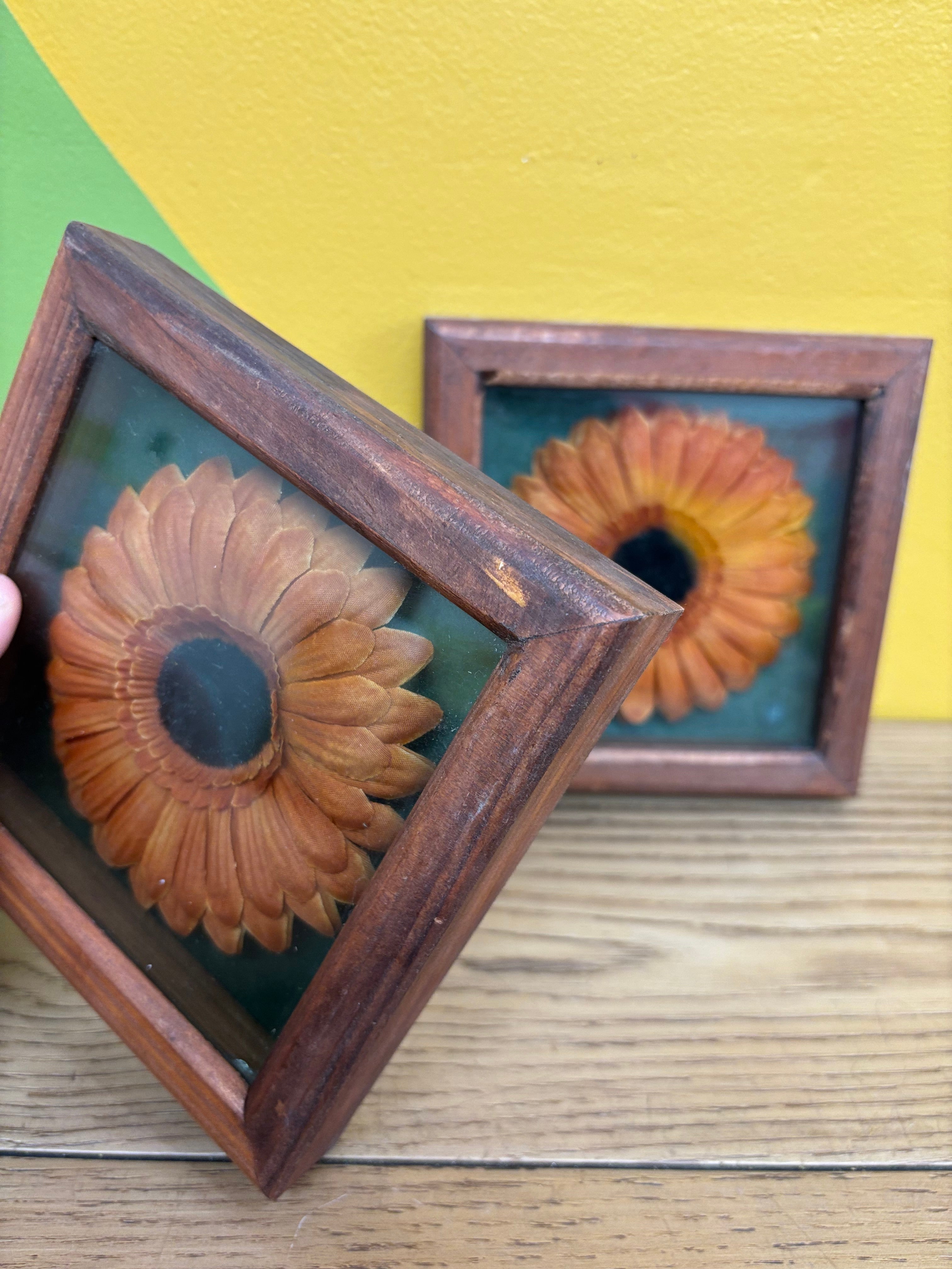 (2) Flower Art Pieces