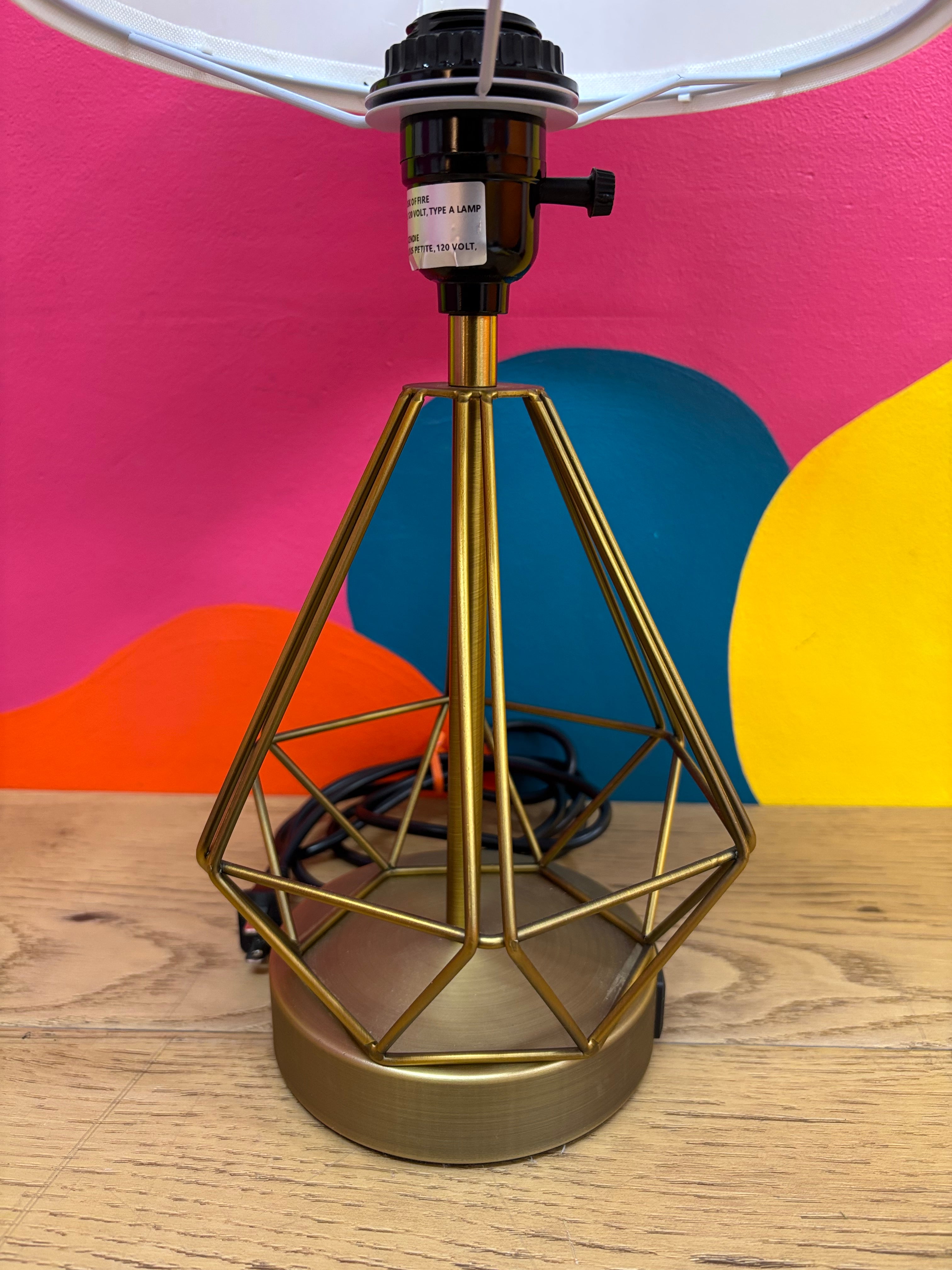 Gold Lamp with USB Ports (2 Available)