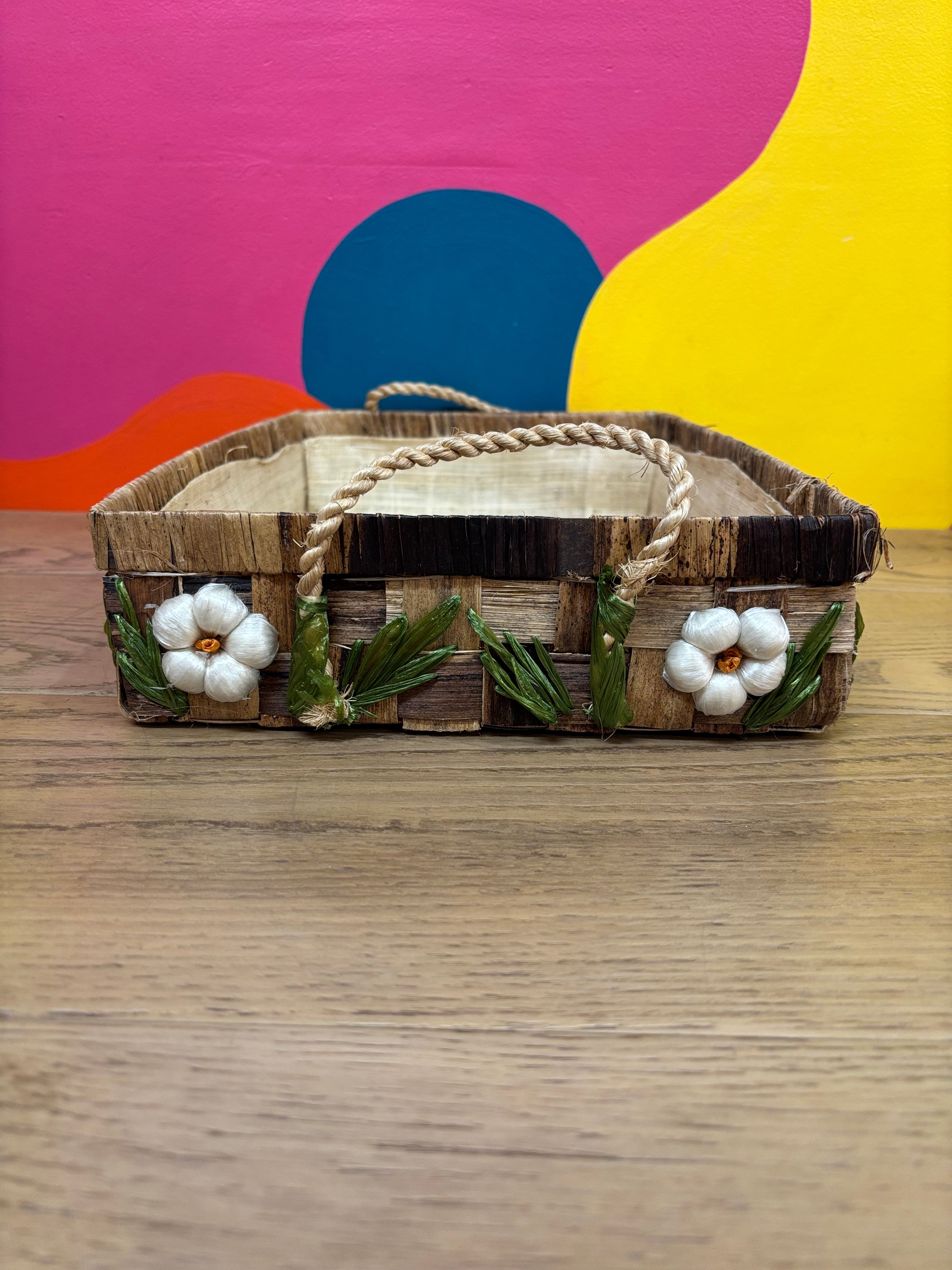 Rectangular 3D Flower Basket