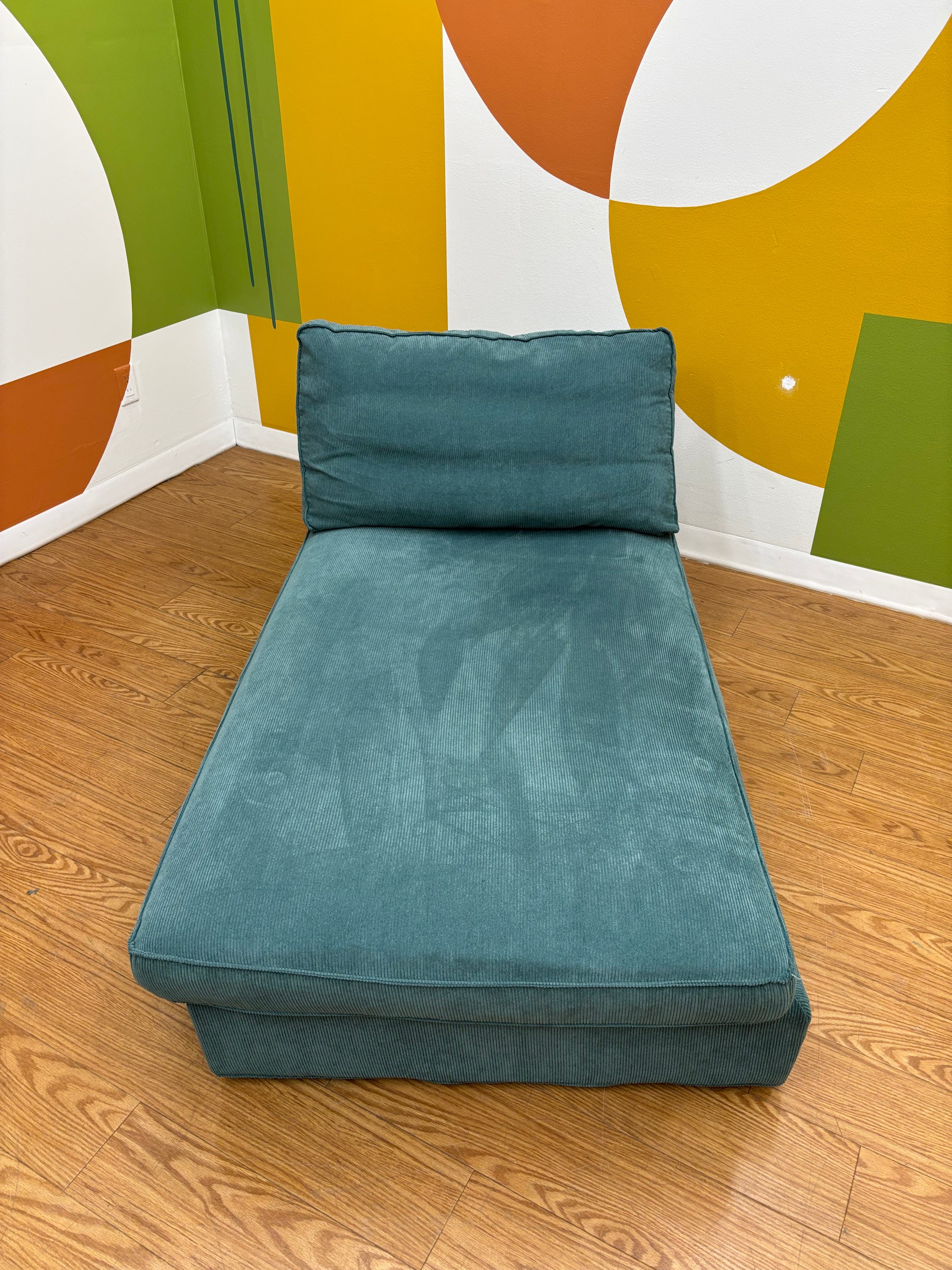 Turquoise Fabric Chaise