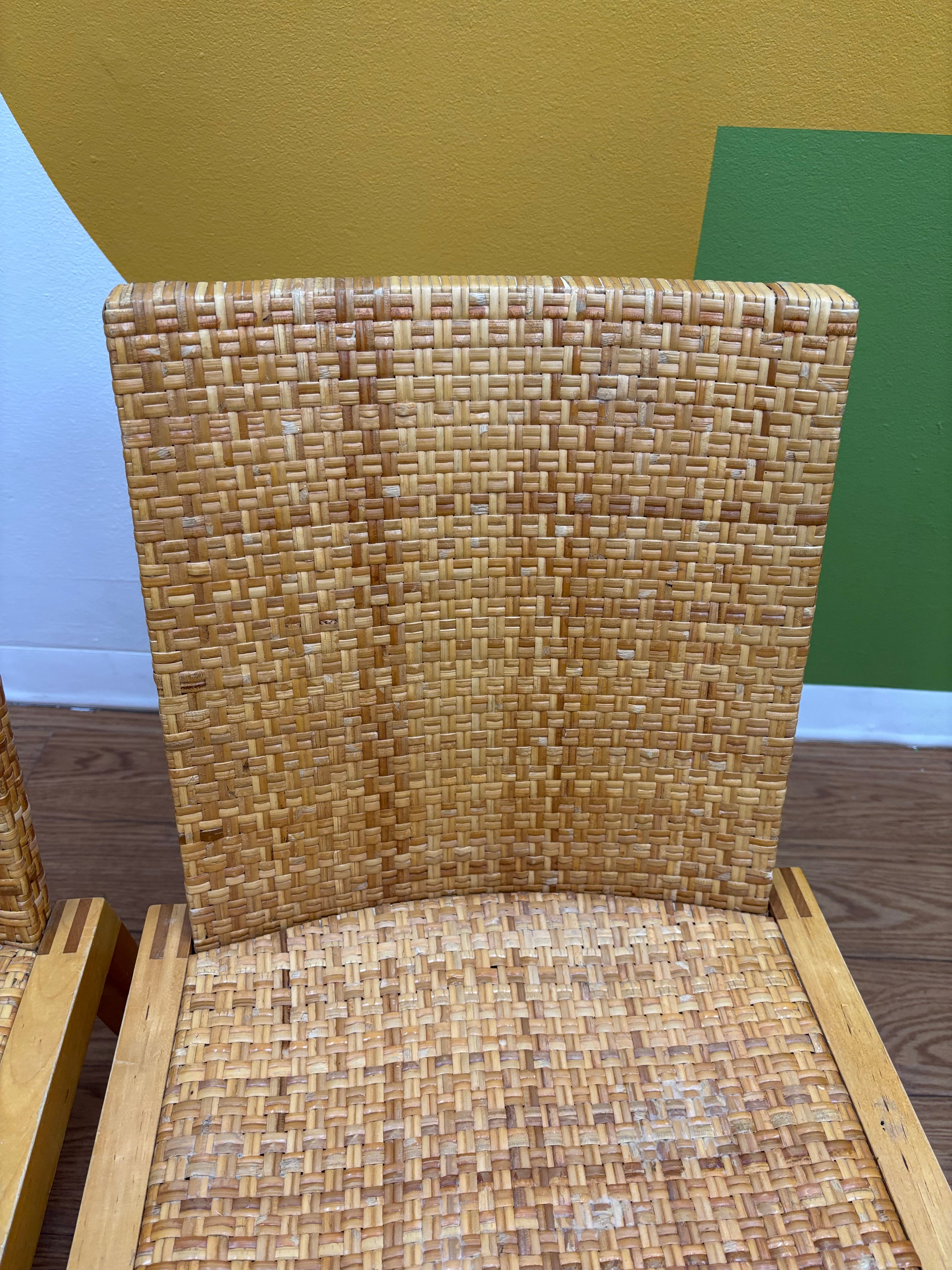 Set of 2 Wicker Dining Chairs