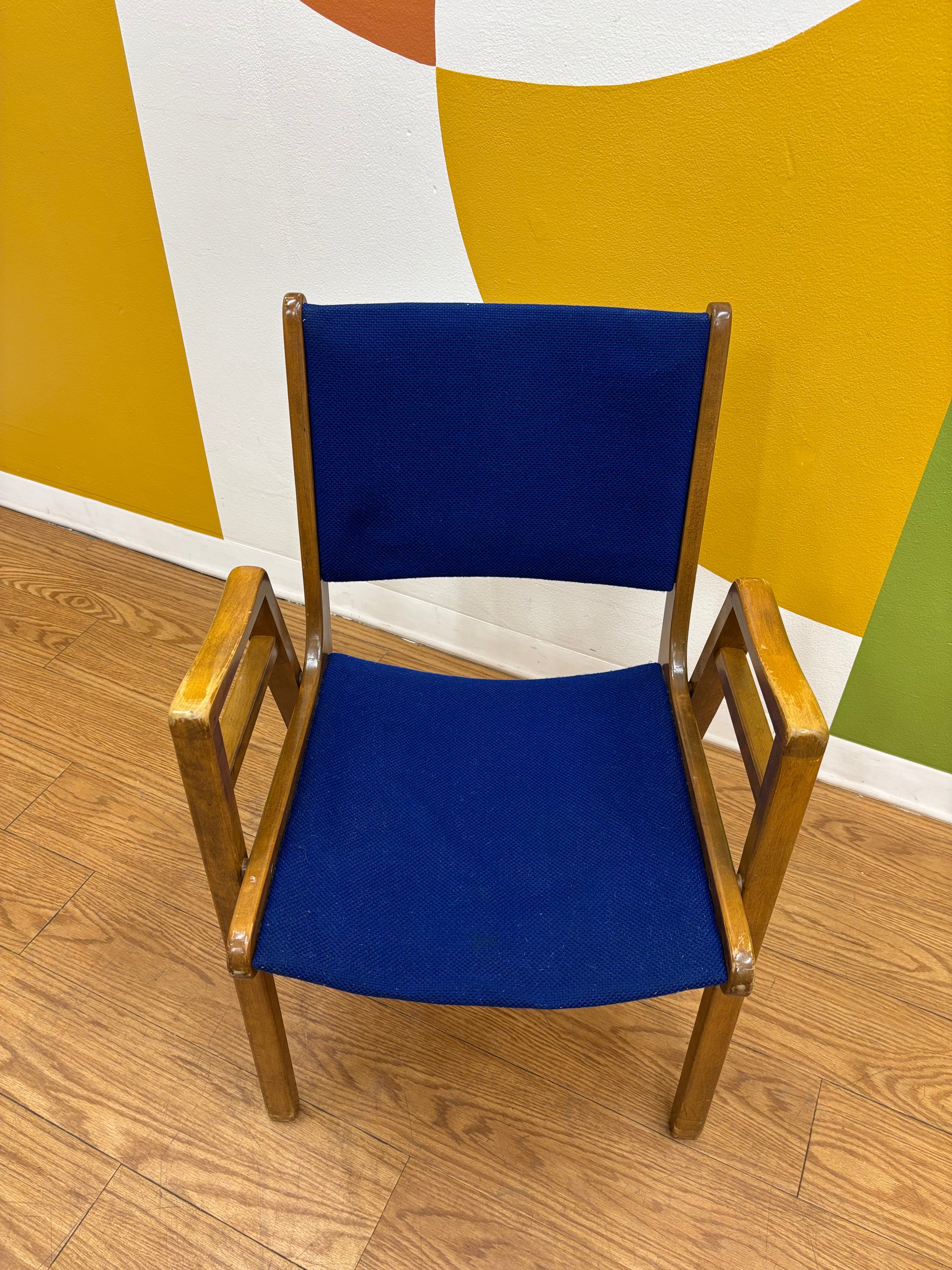 Cobalt Blue Wood Chair