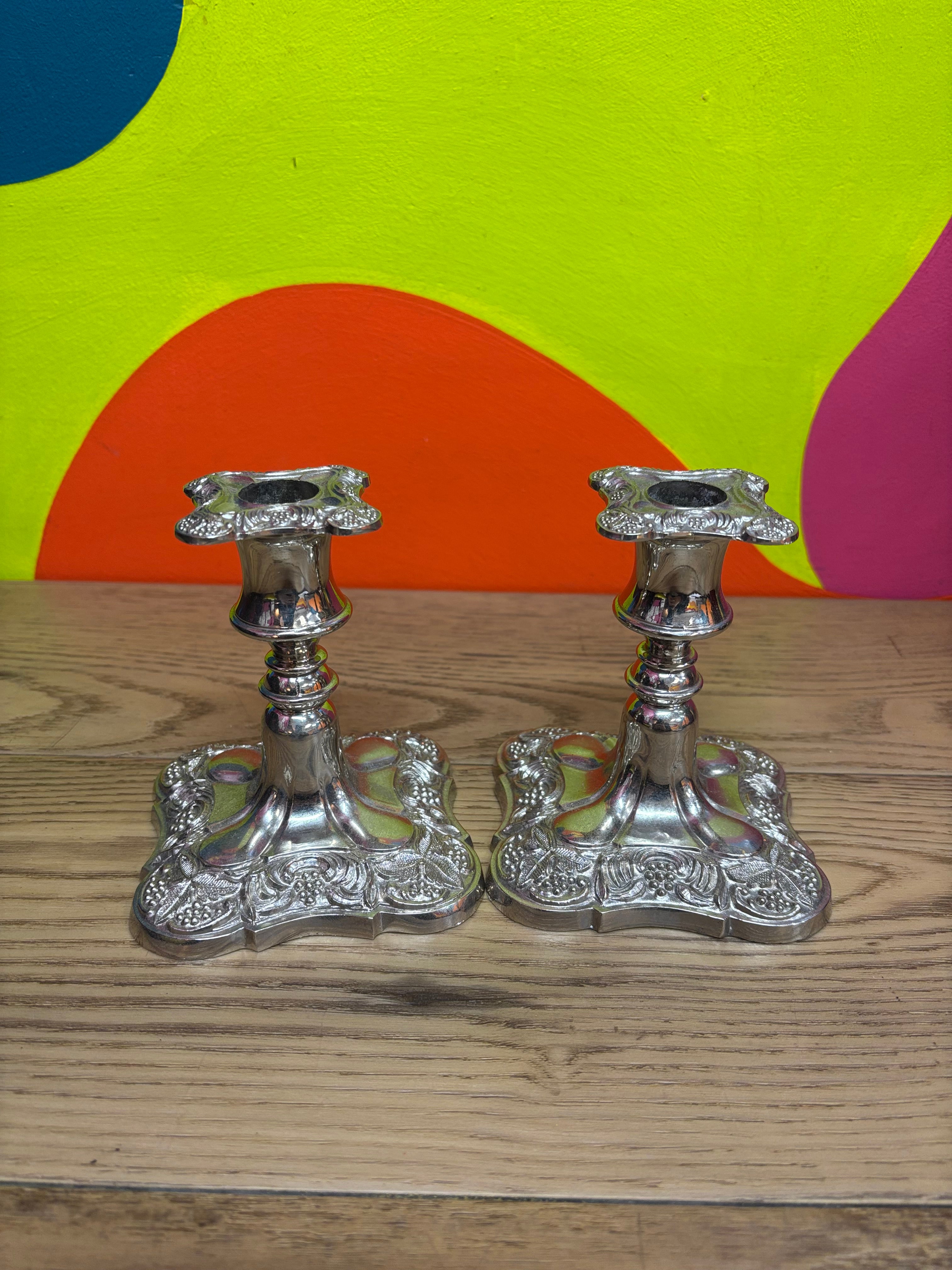 (2) Metal Candle Holders