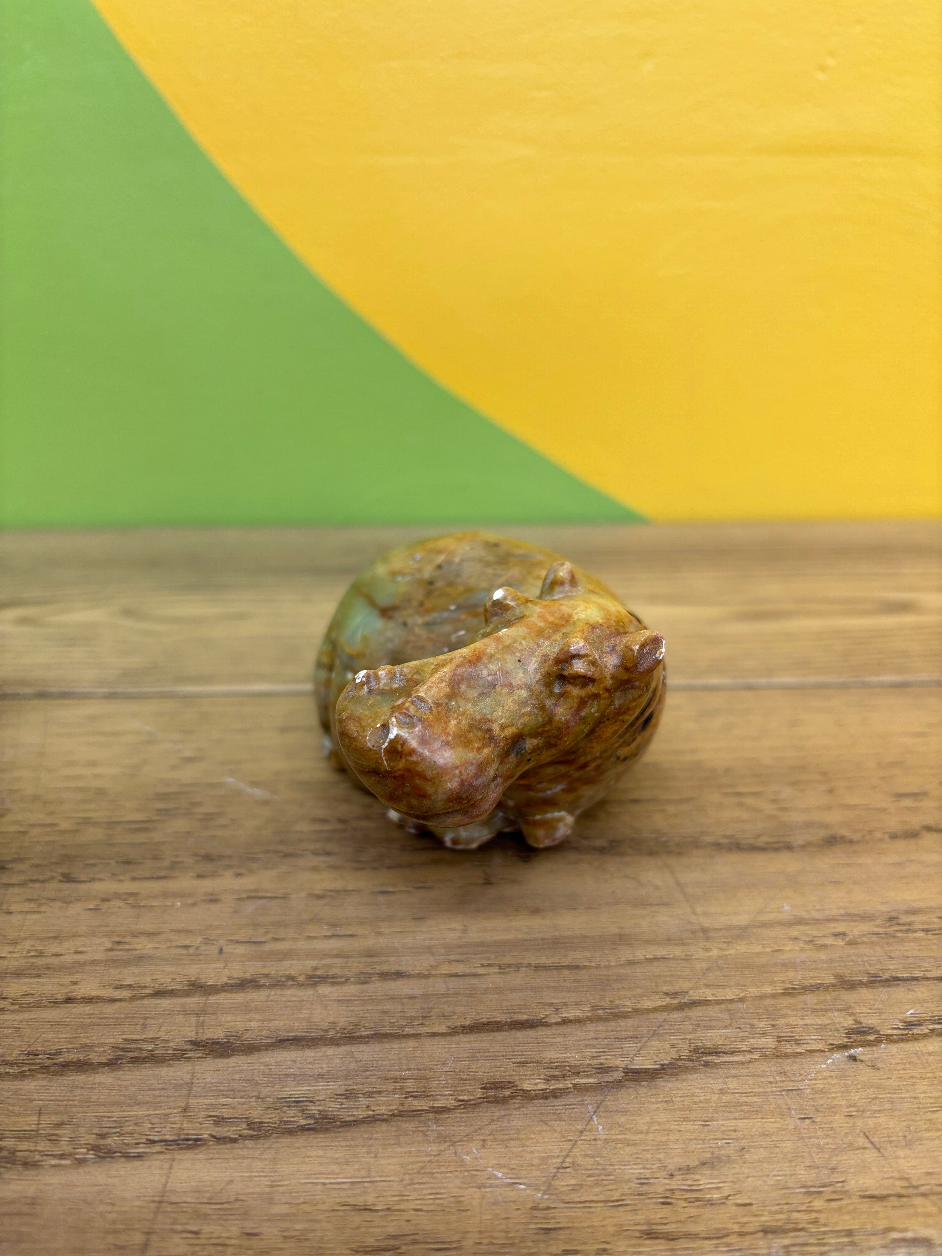 Stone Hippo Figurine