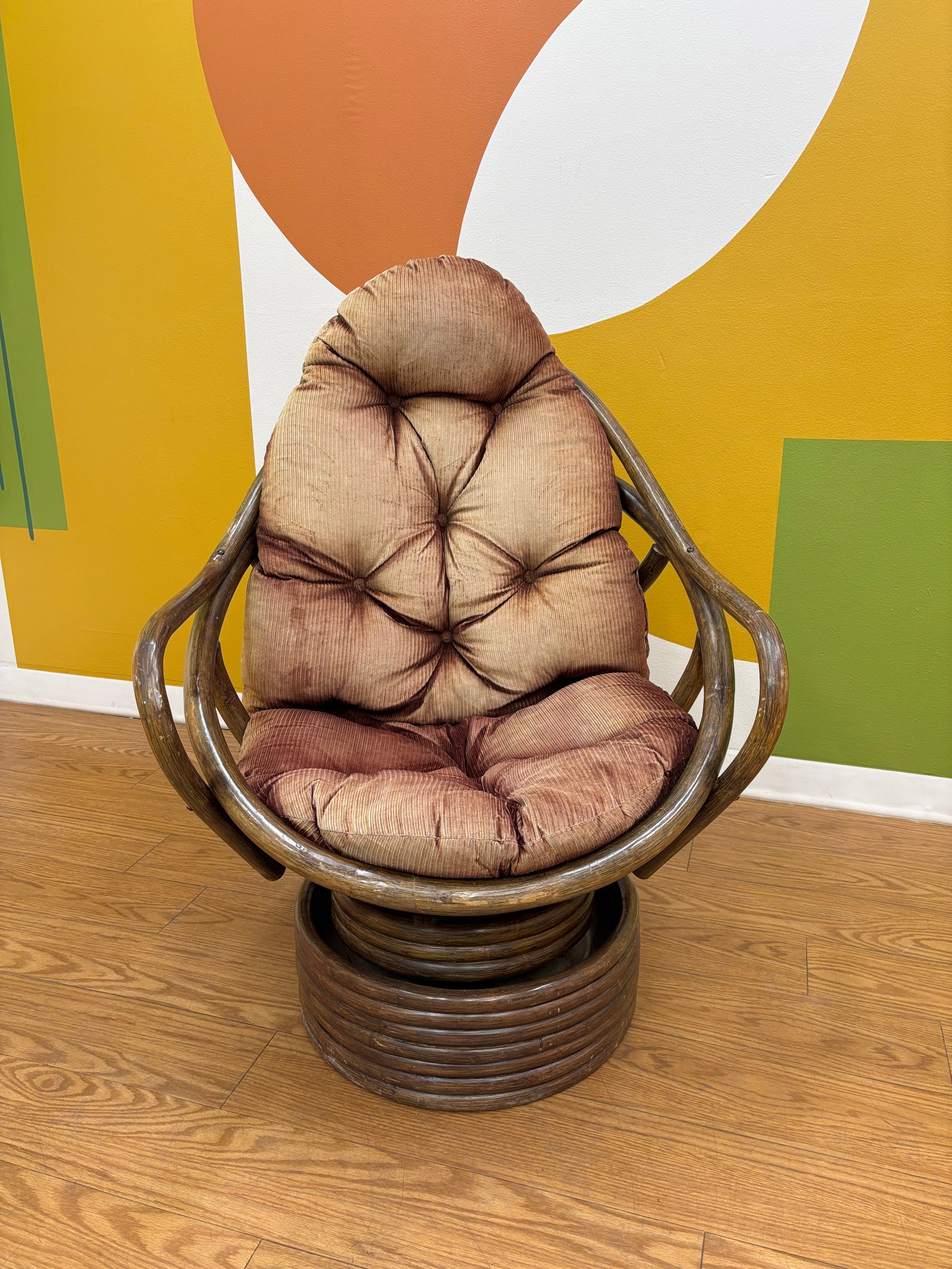 Rattan Swivel Egg Chair #1