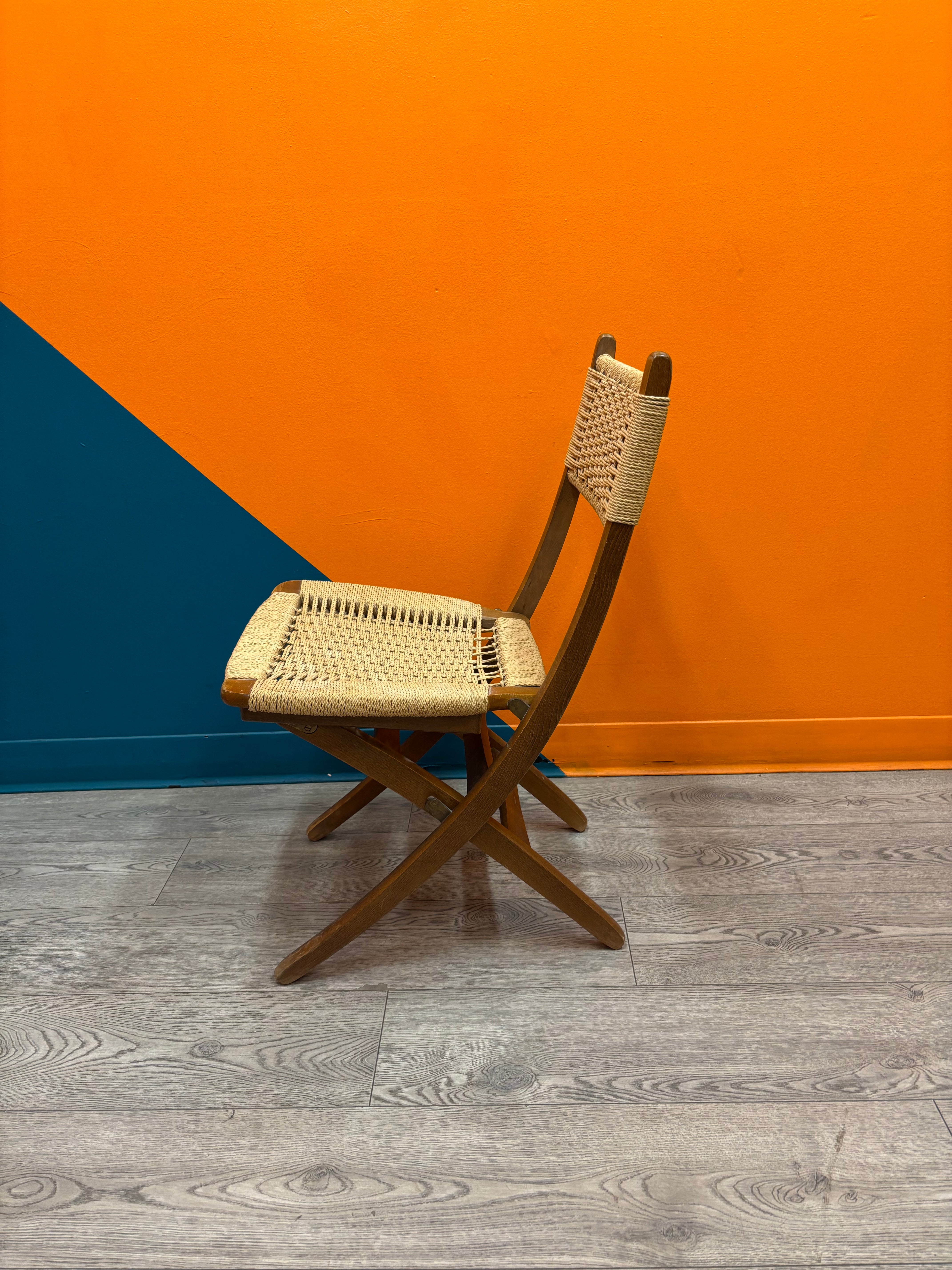 Folding Rope and Wood Chair