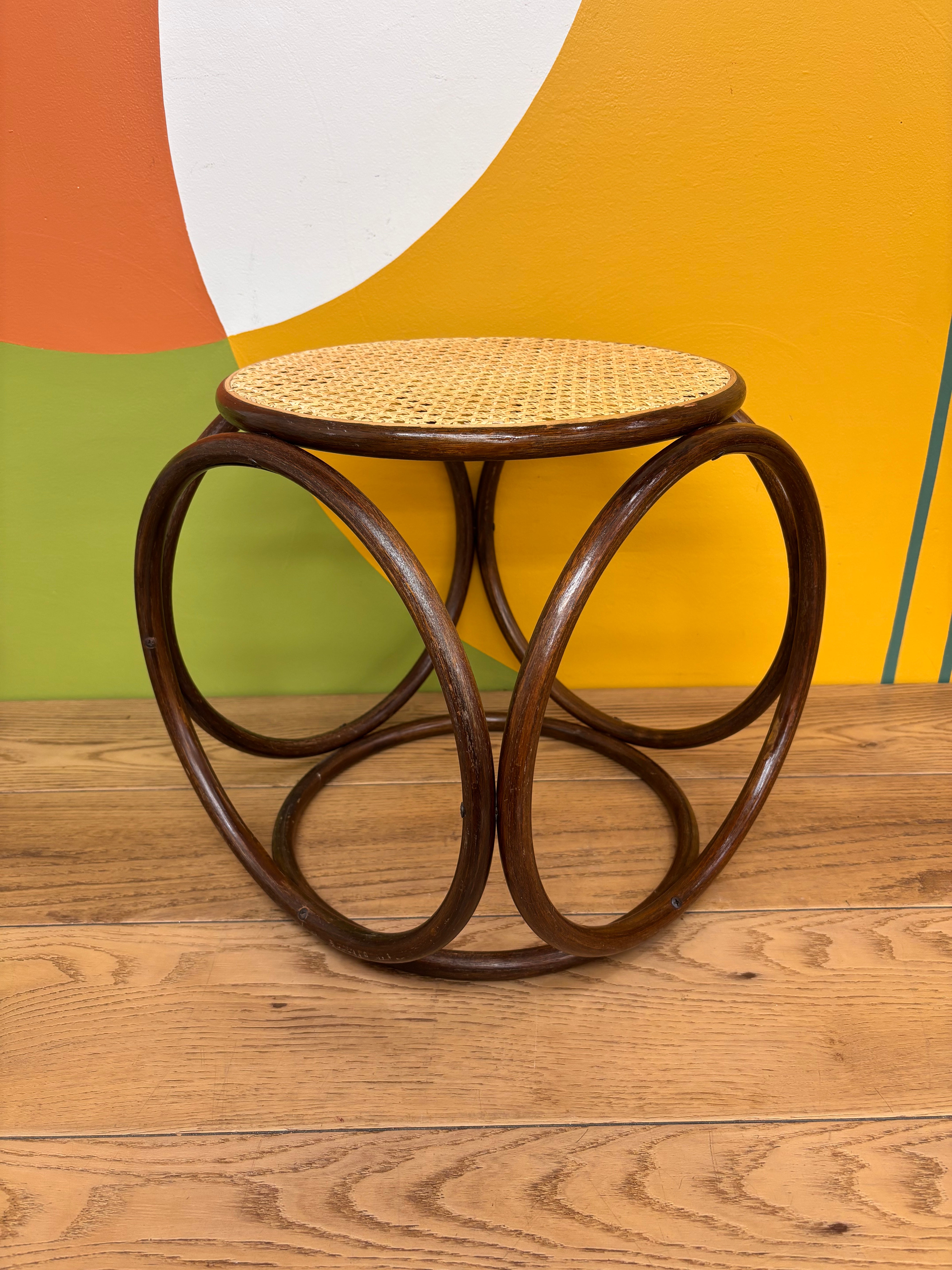 Thonet Style Bentwood Cane Stool