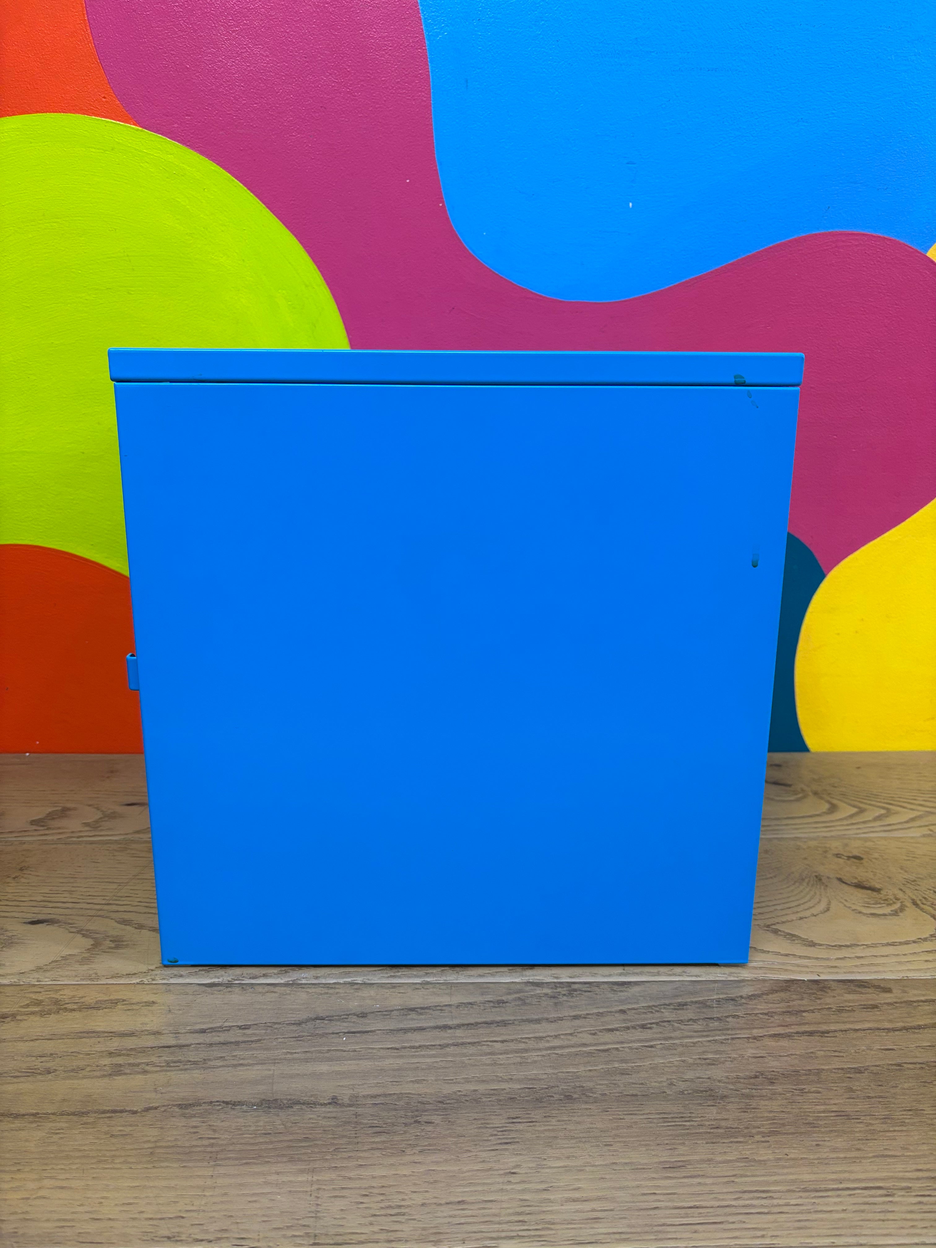 Blue Metal Wall Hanging Cabinet (2 available)