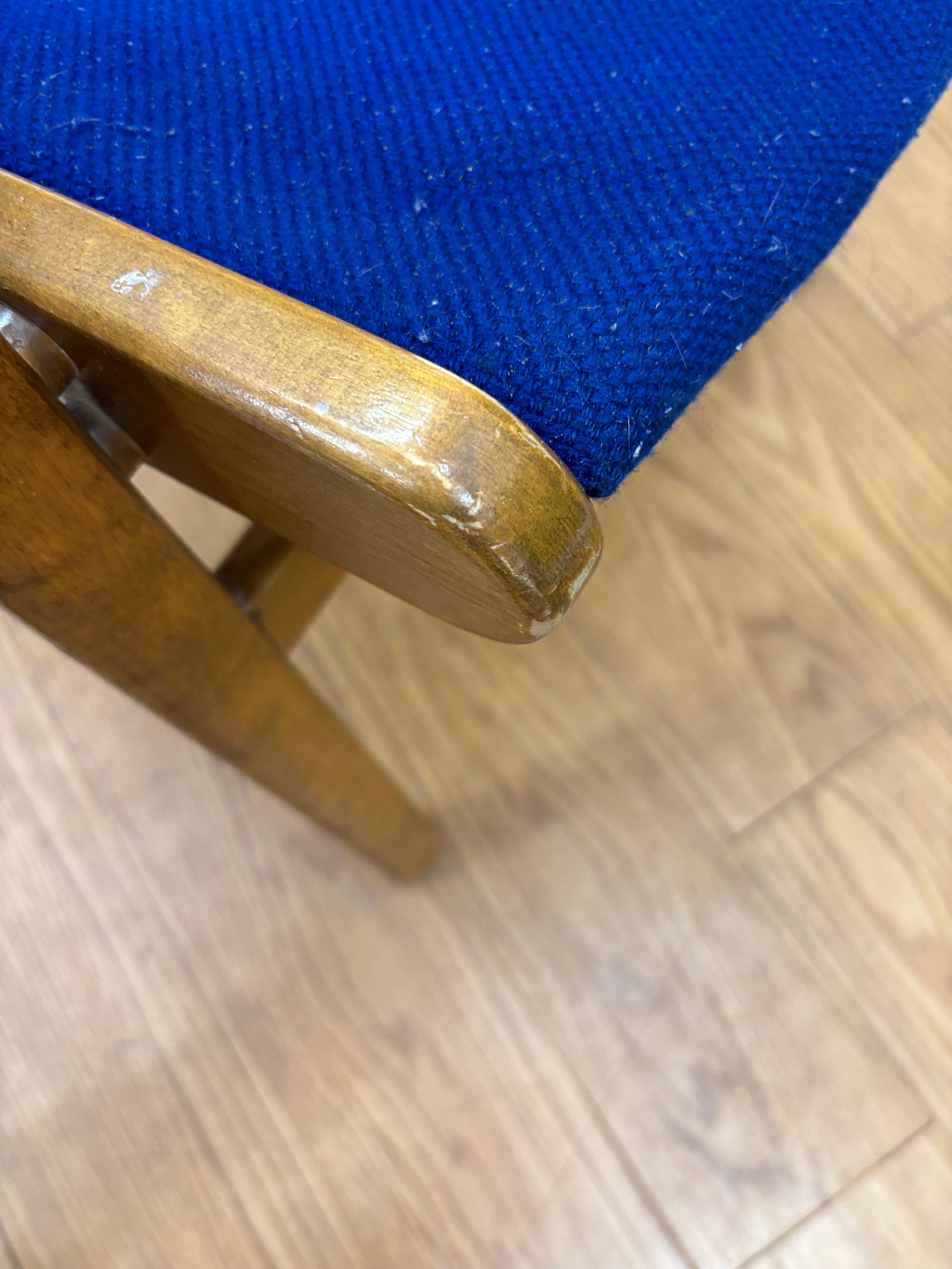 Cobalt Blue Wood Chair