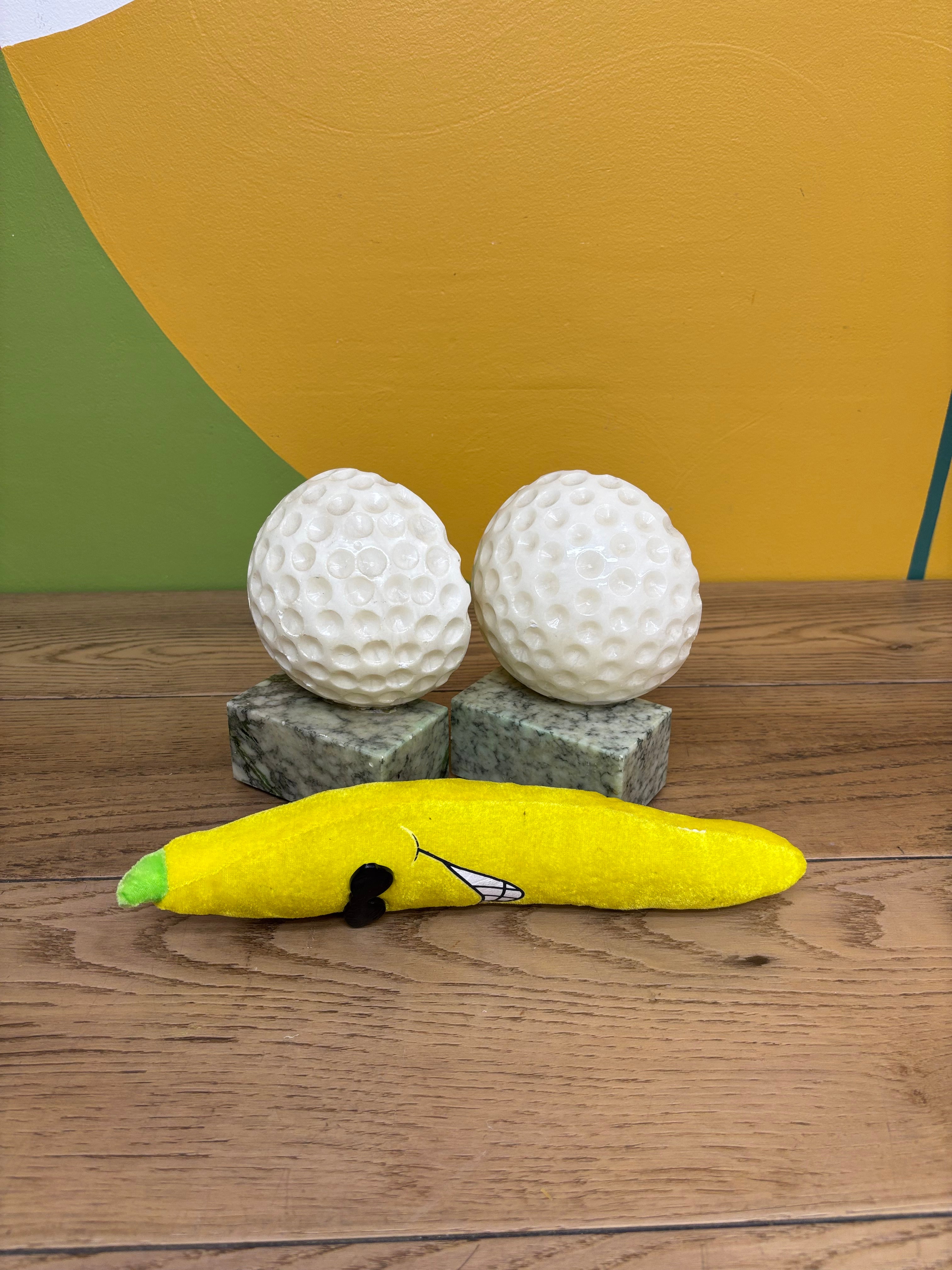 Alabaster Golf Ball Bookends
