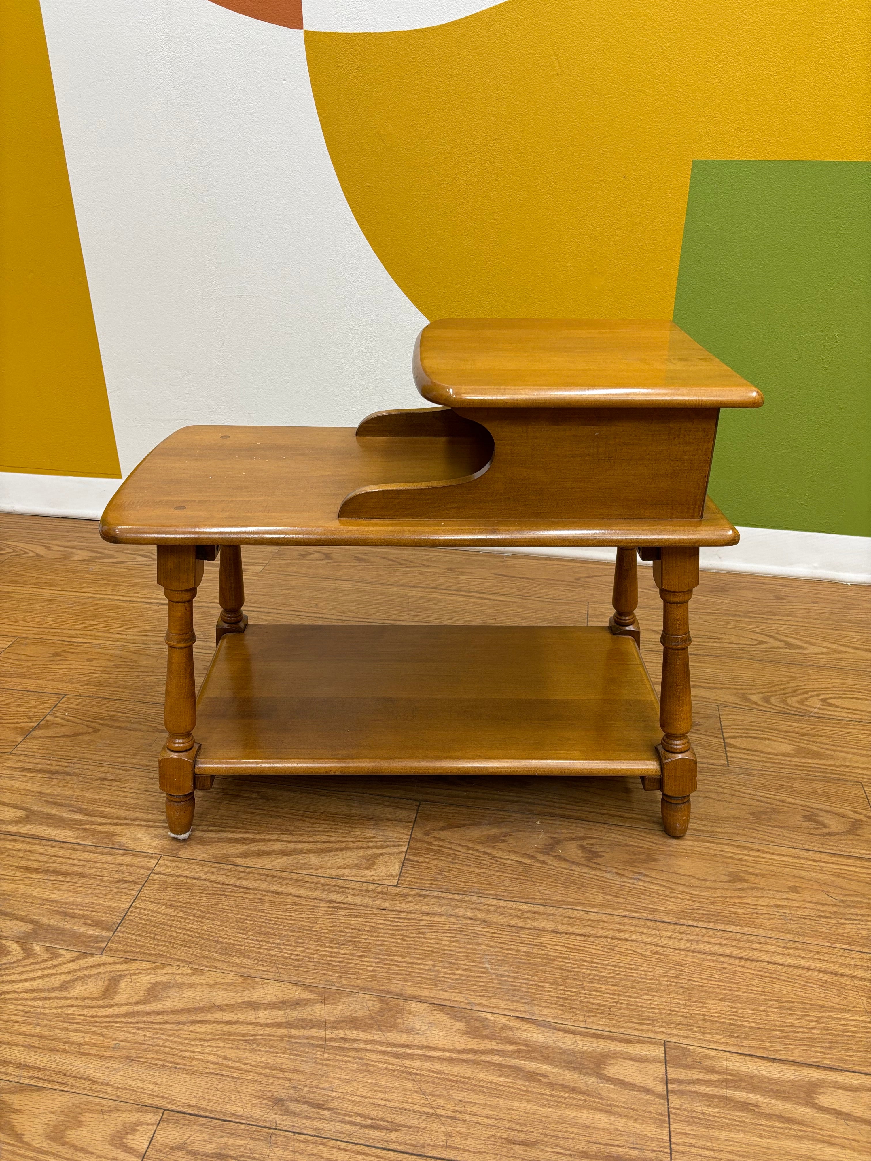 Wood Tiered End Table