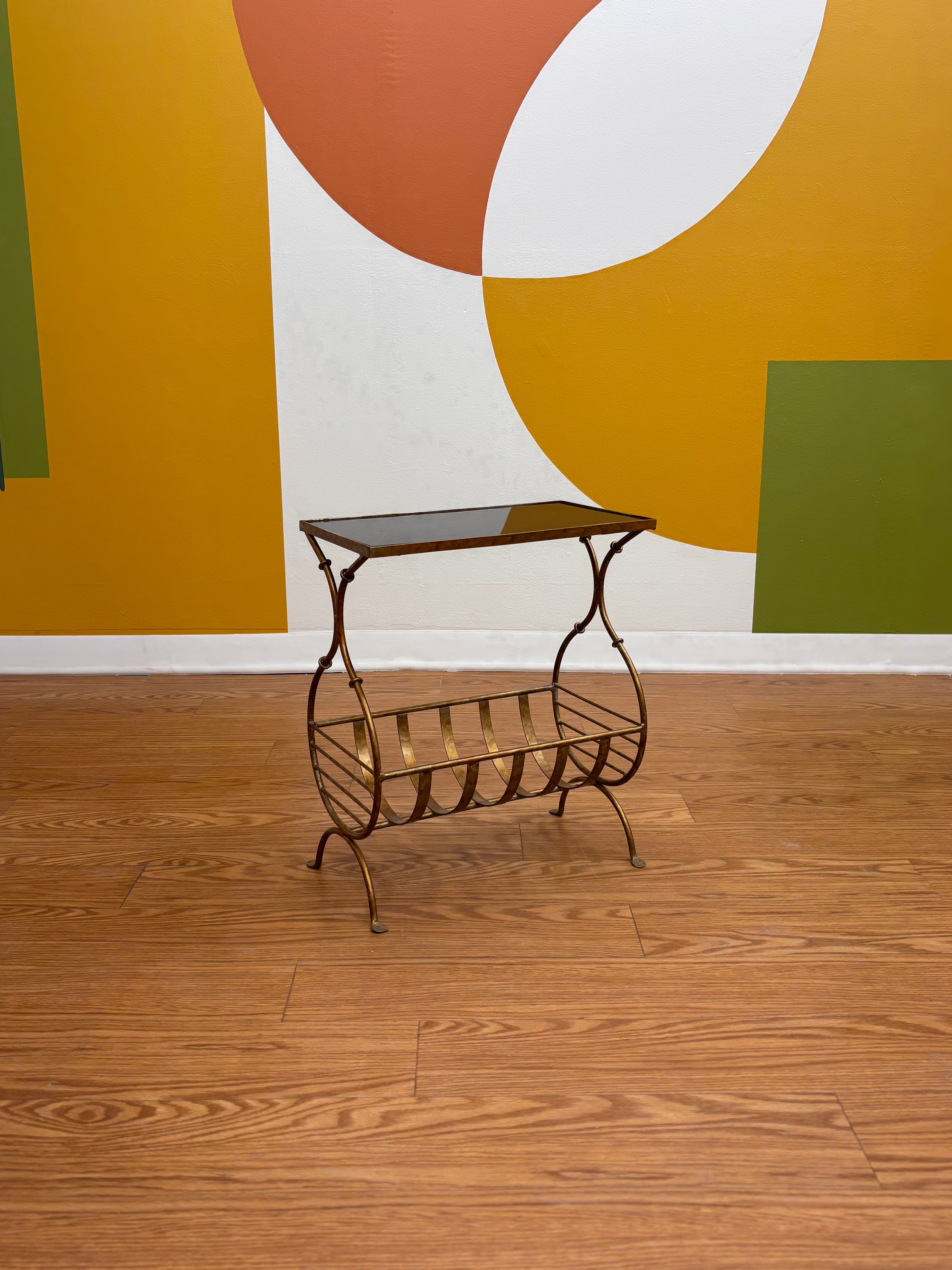 Metal Magazine Rack Table