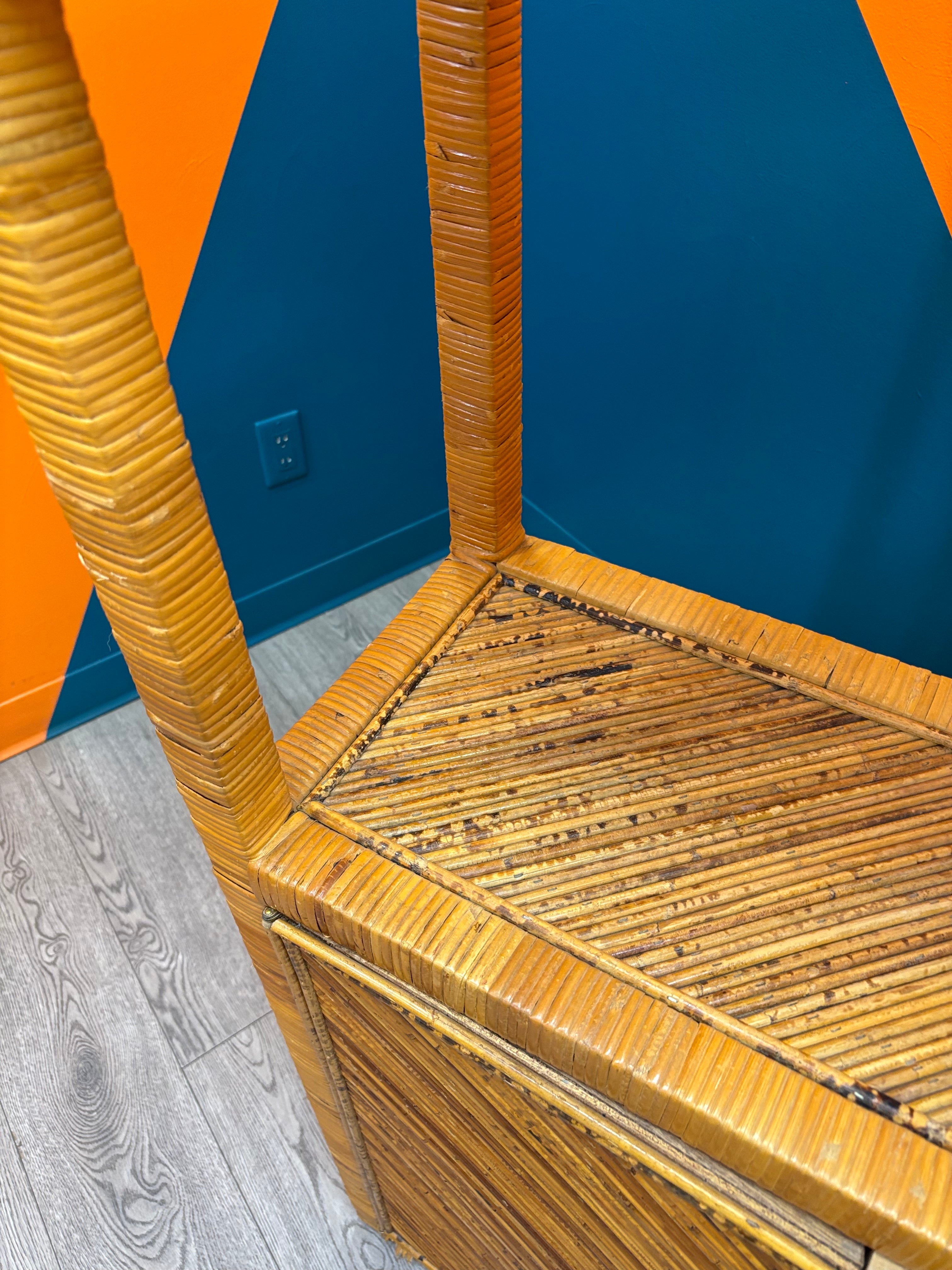 Tall Rattan Shelf