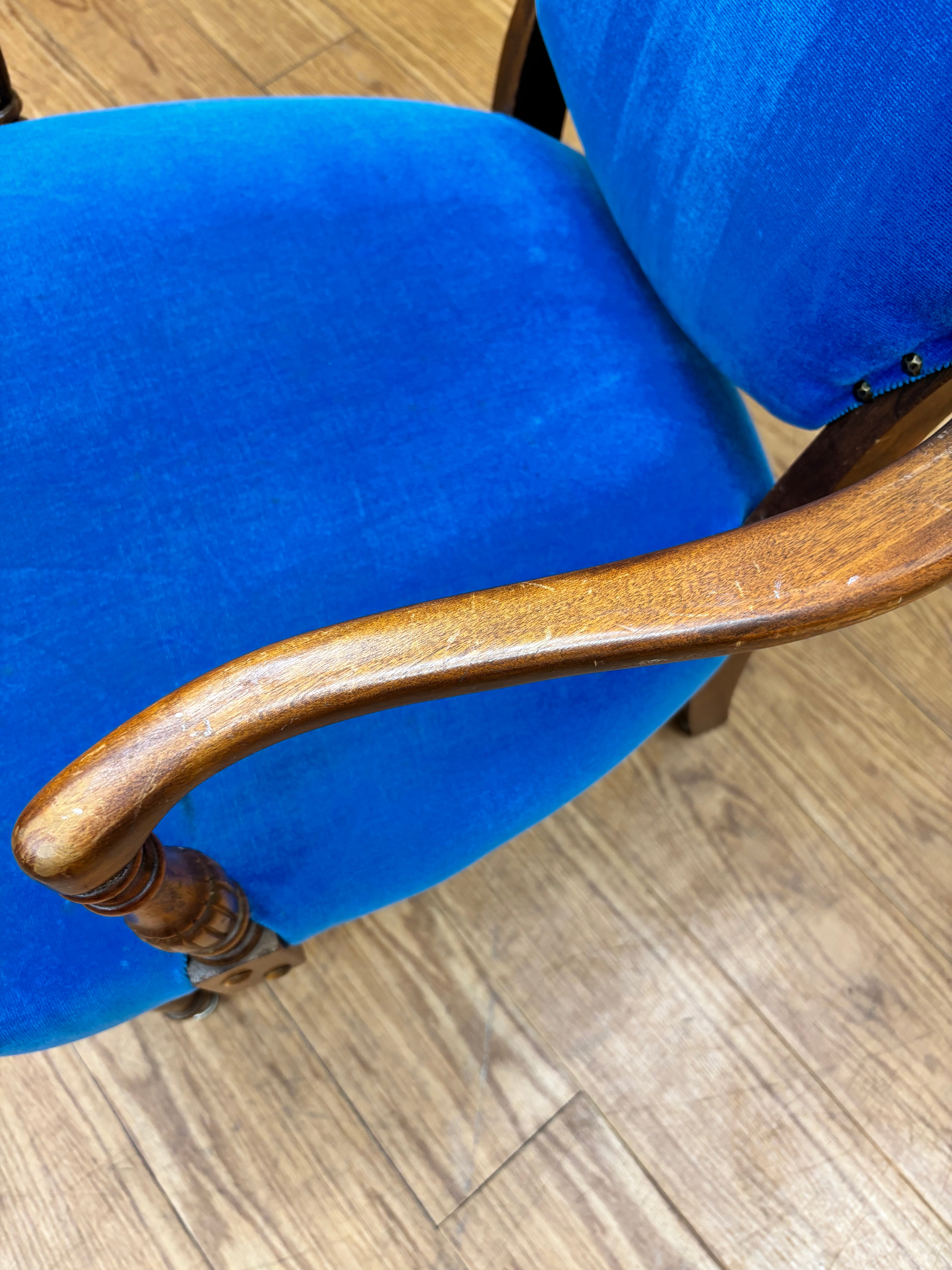 Blue Velvet Armchair