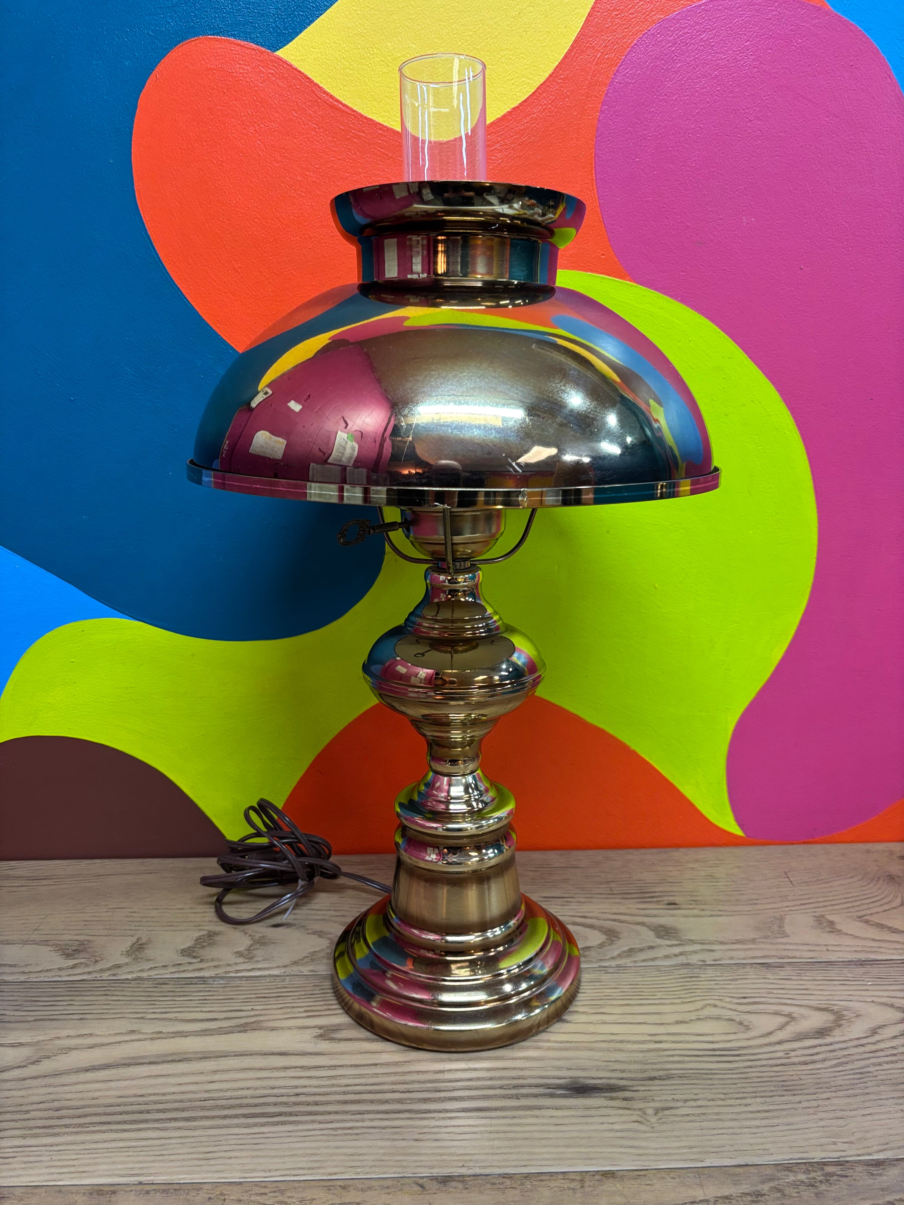 Metal Hurricane Style Lamp