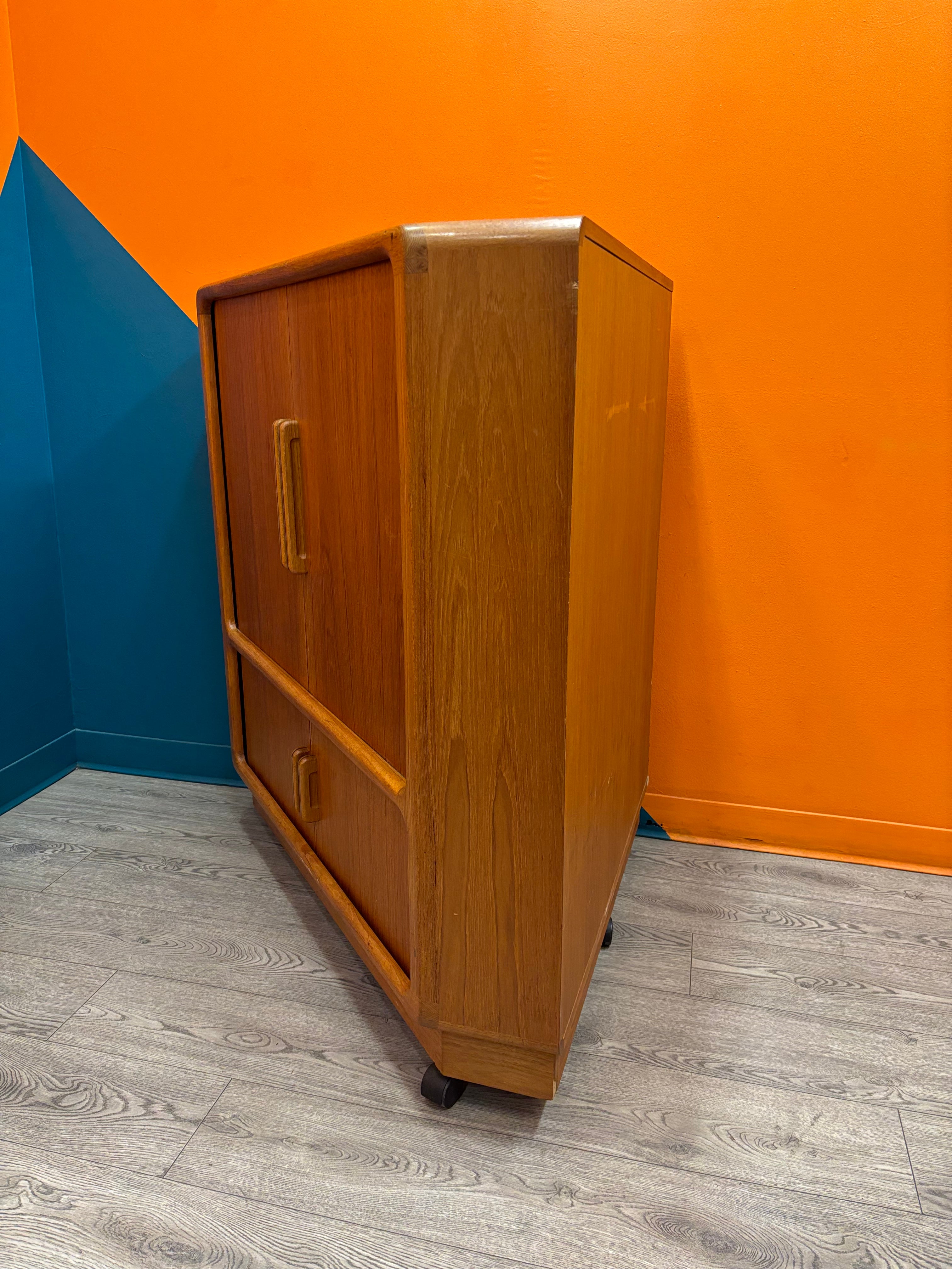 Rolling Wood Corner TV Cabinet