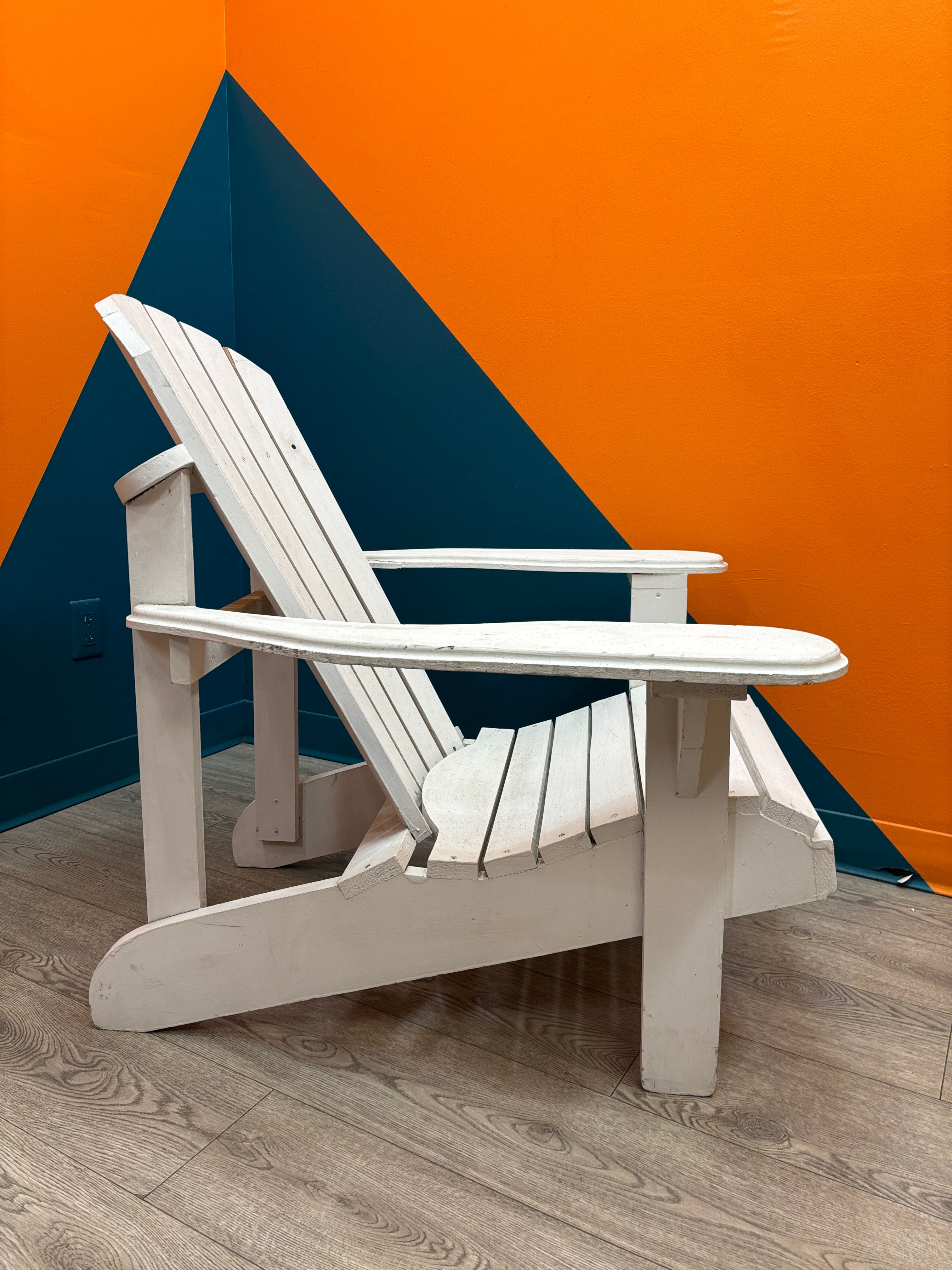 White Wood Adirondack Lounge Chair #2