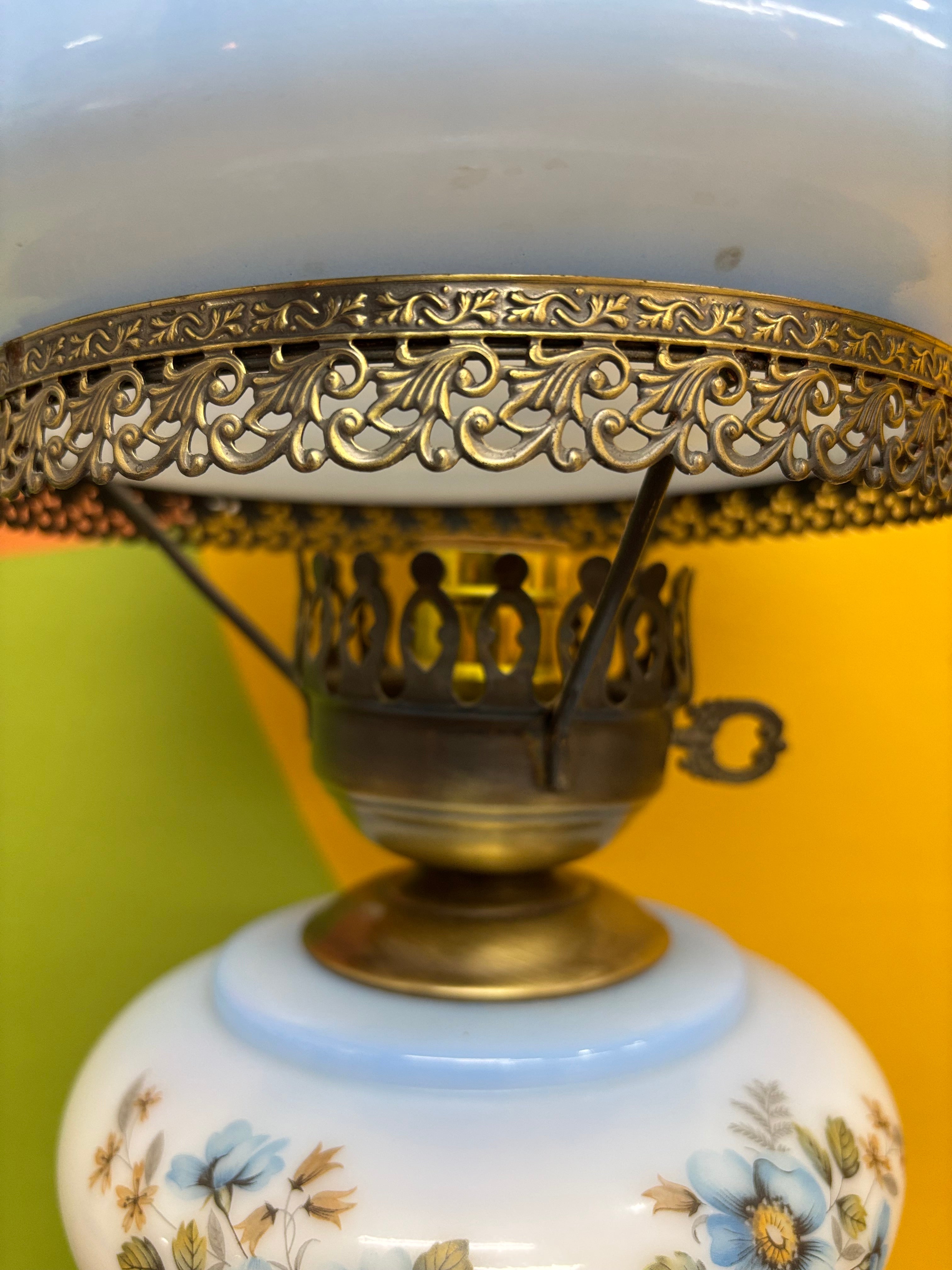 Blue Hurricane Lamp