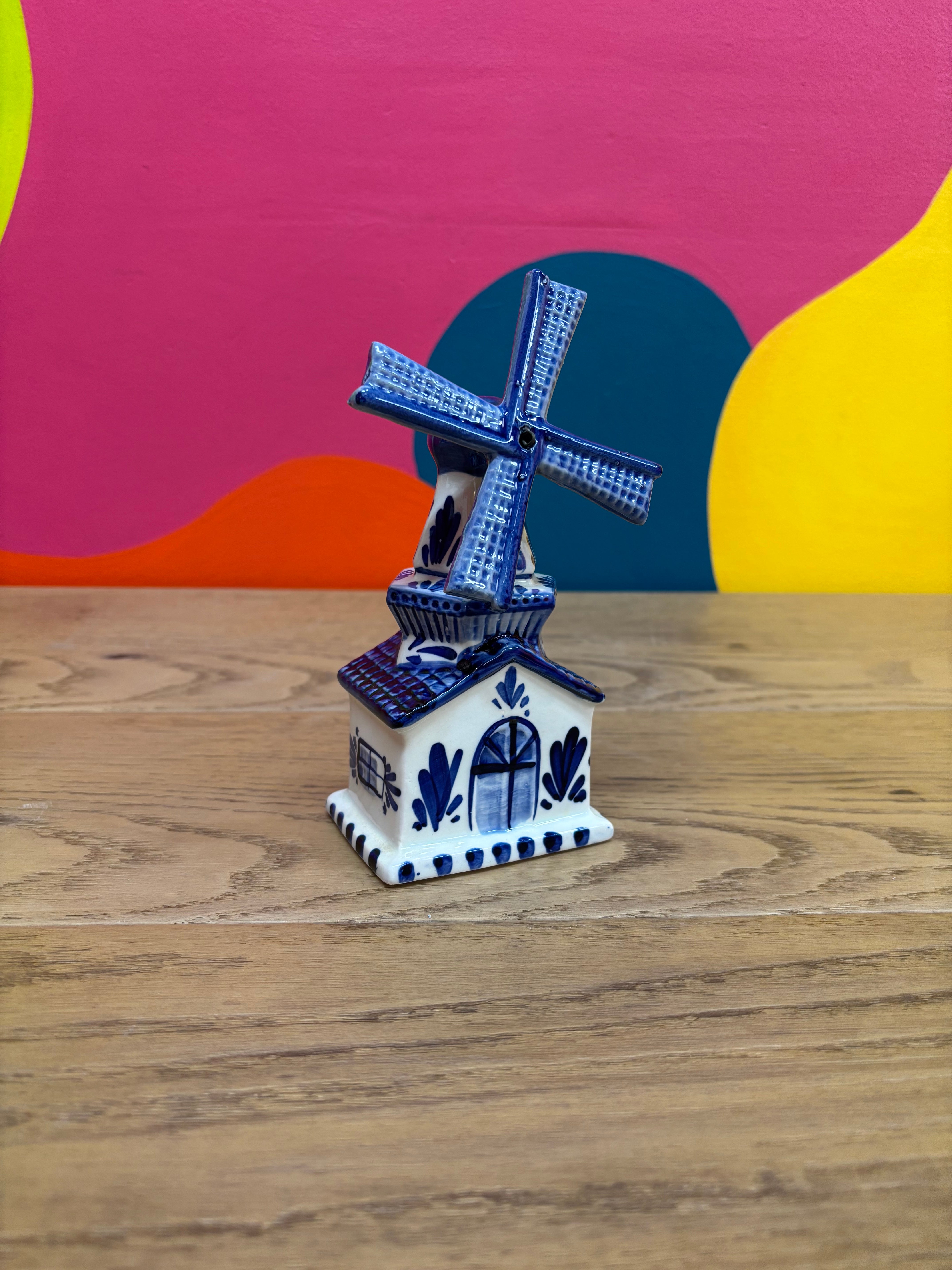 Delft Blauw Hand Painted Porcelain Windmill