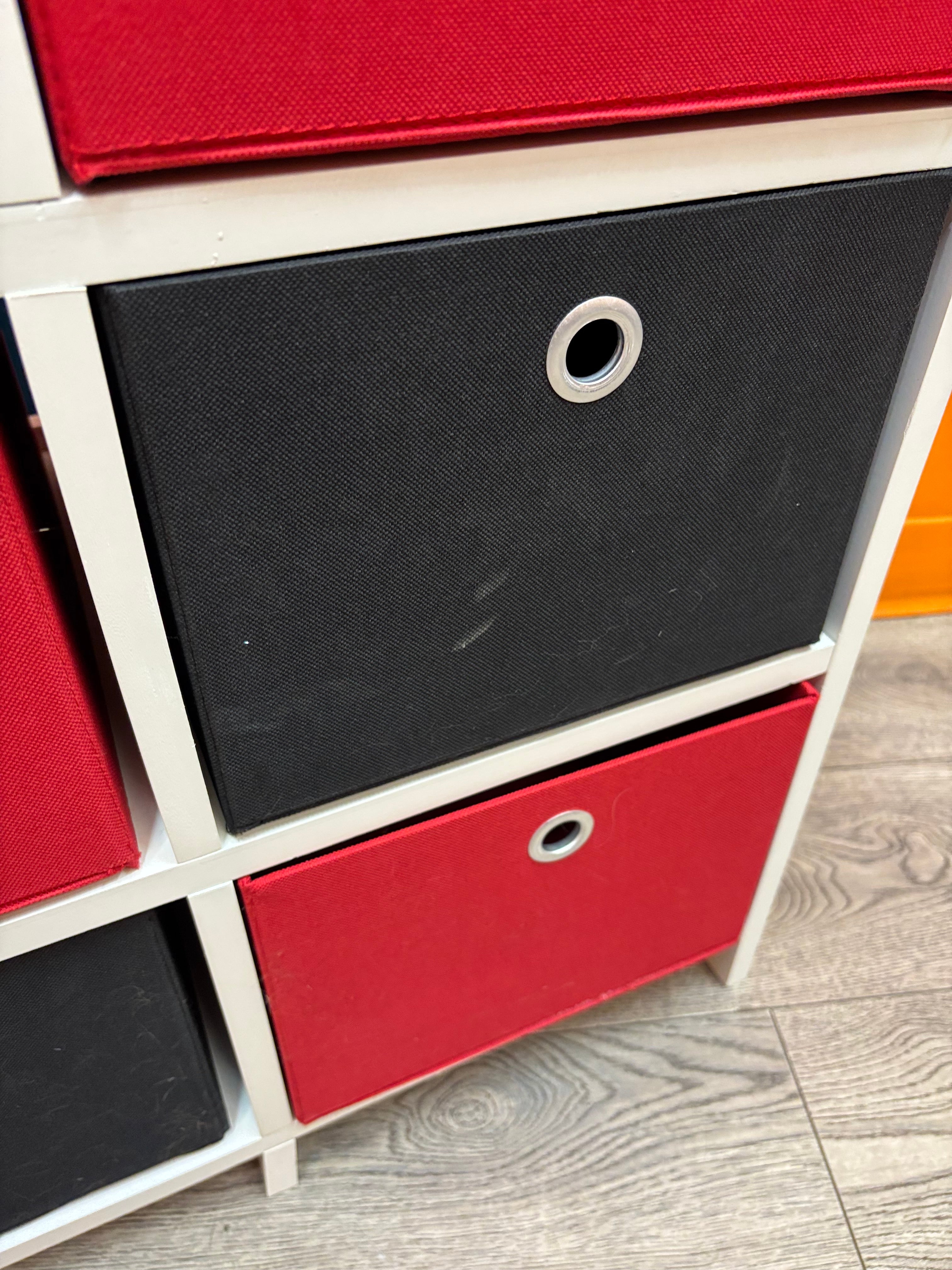Black & Red Storage Shelves (2 available)