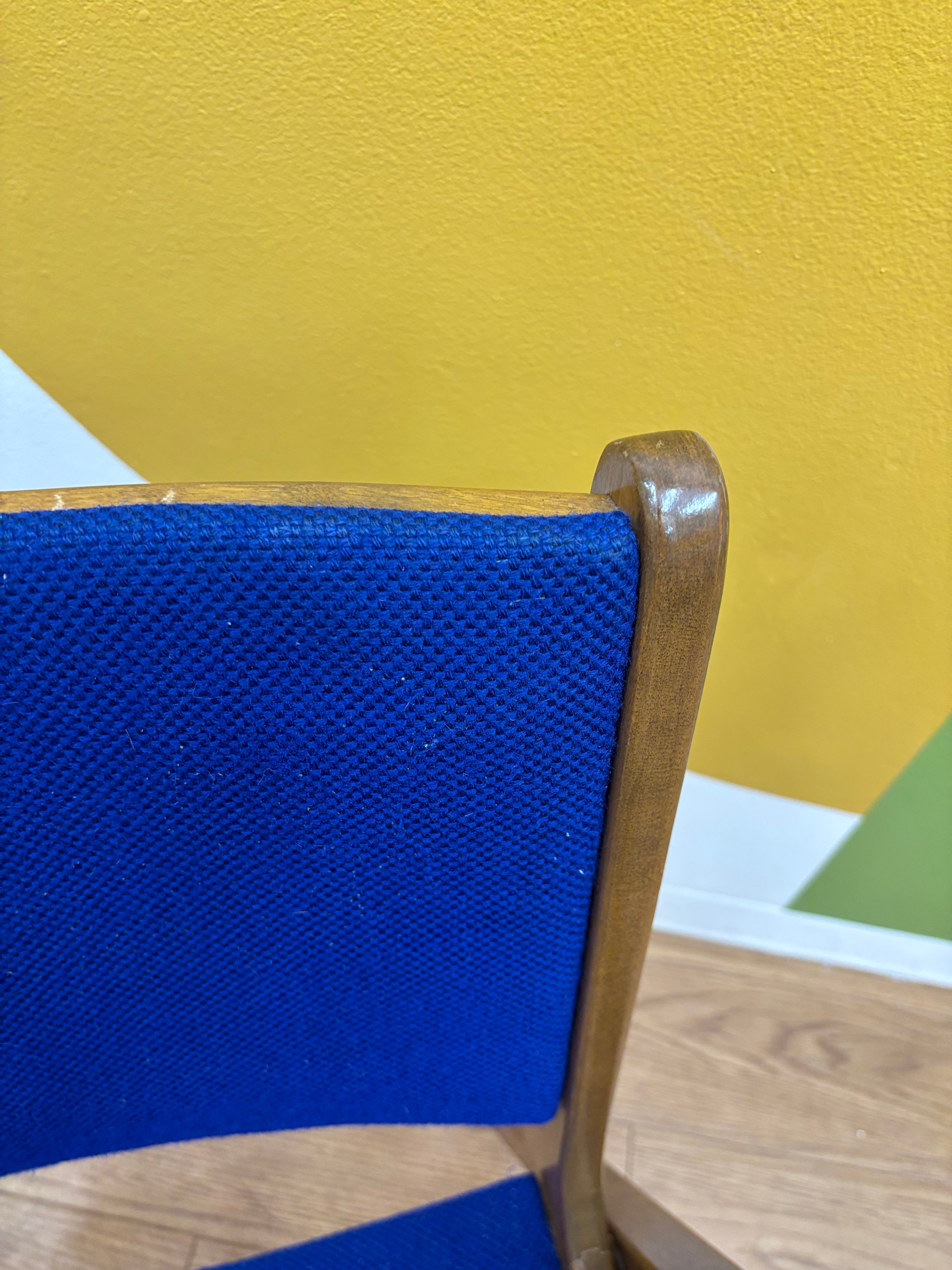 Cobalt Blue Wood Chair