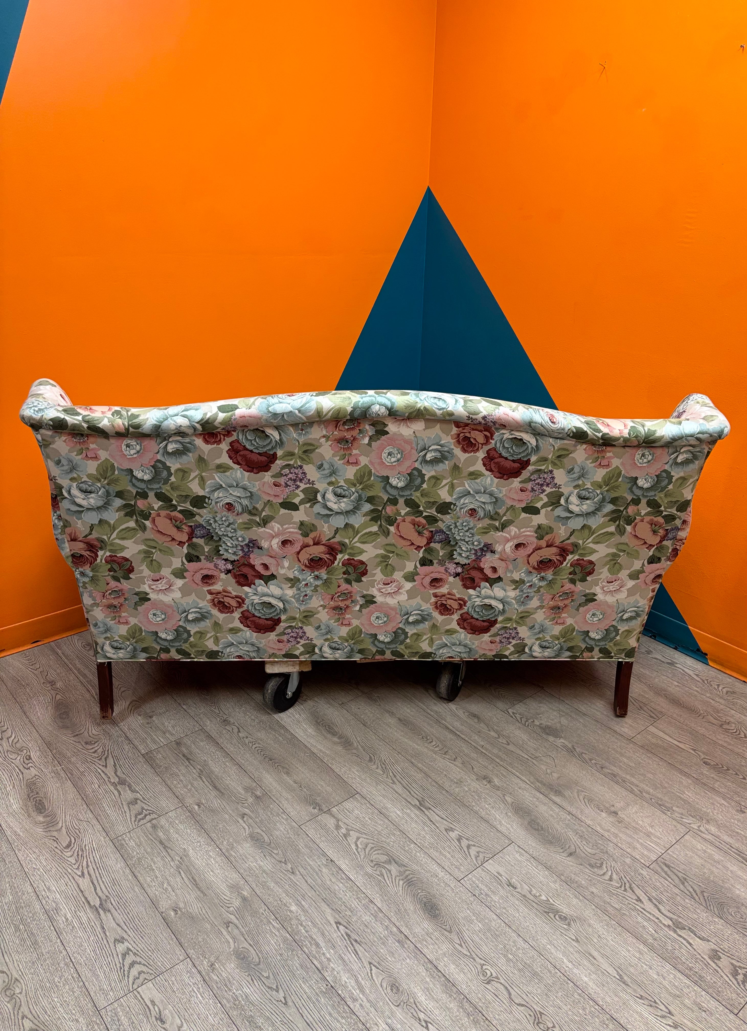 Floral Wingback Loveseat