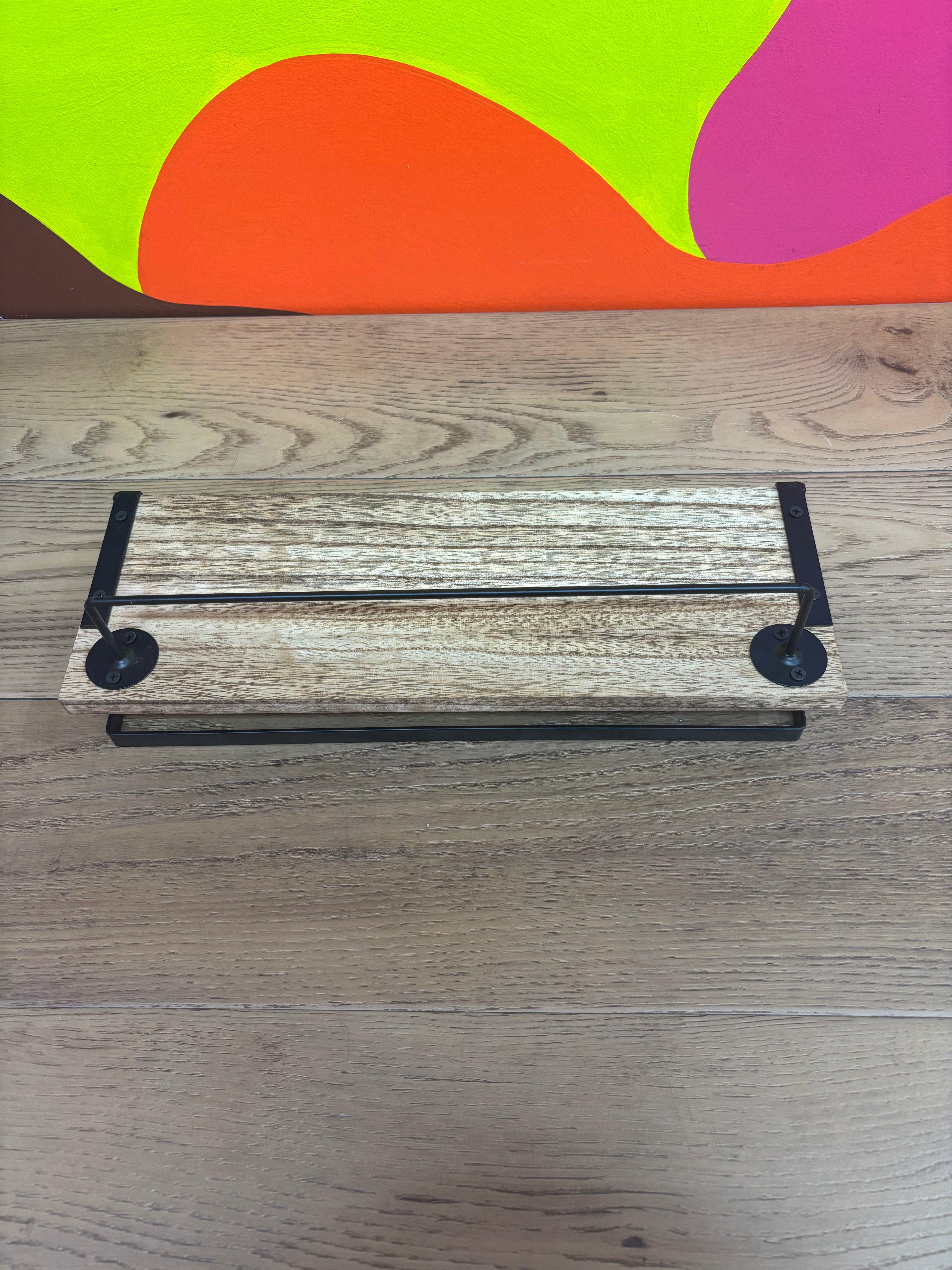 Wood and Metal Wall Shelf #1
