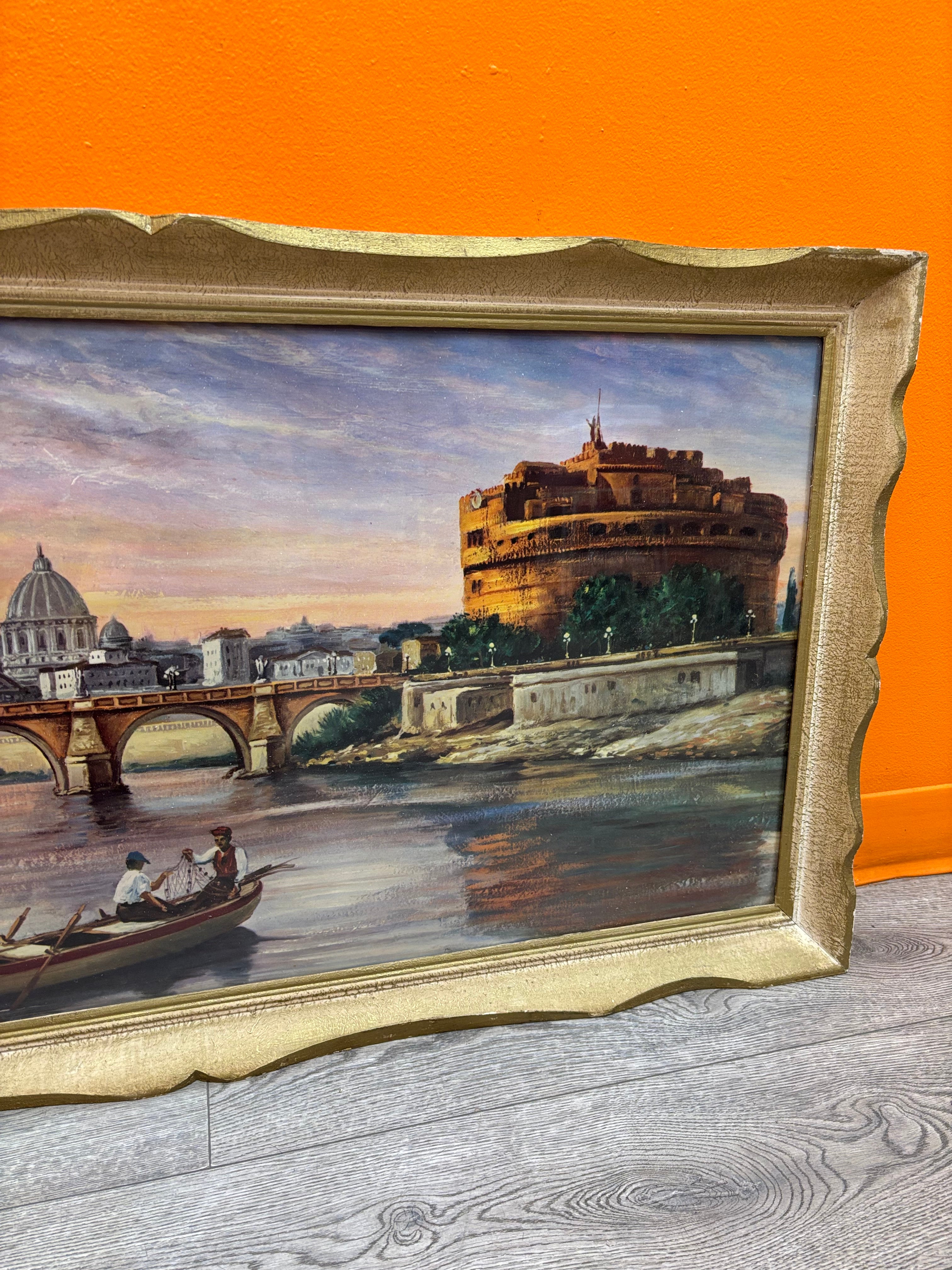 Ponte Sant'Angelo in Rome, Italy Framed Print