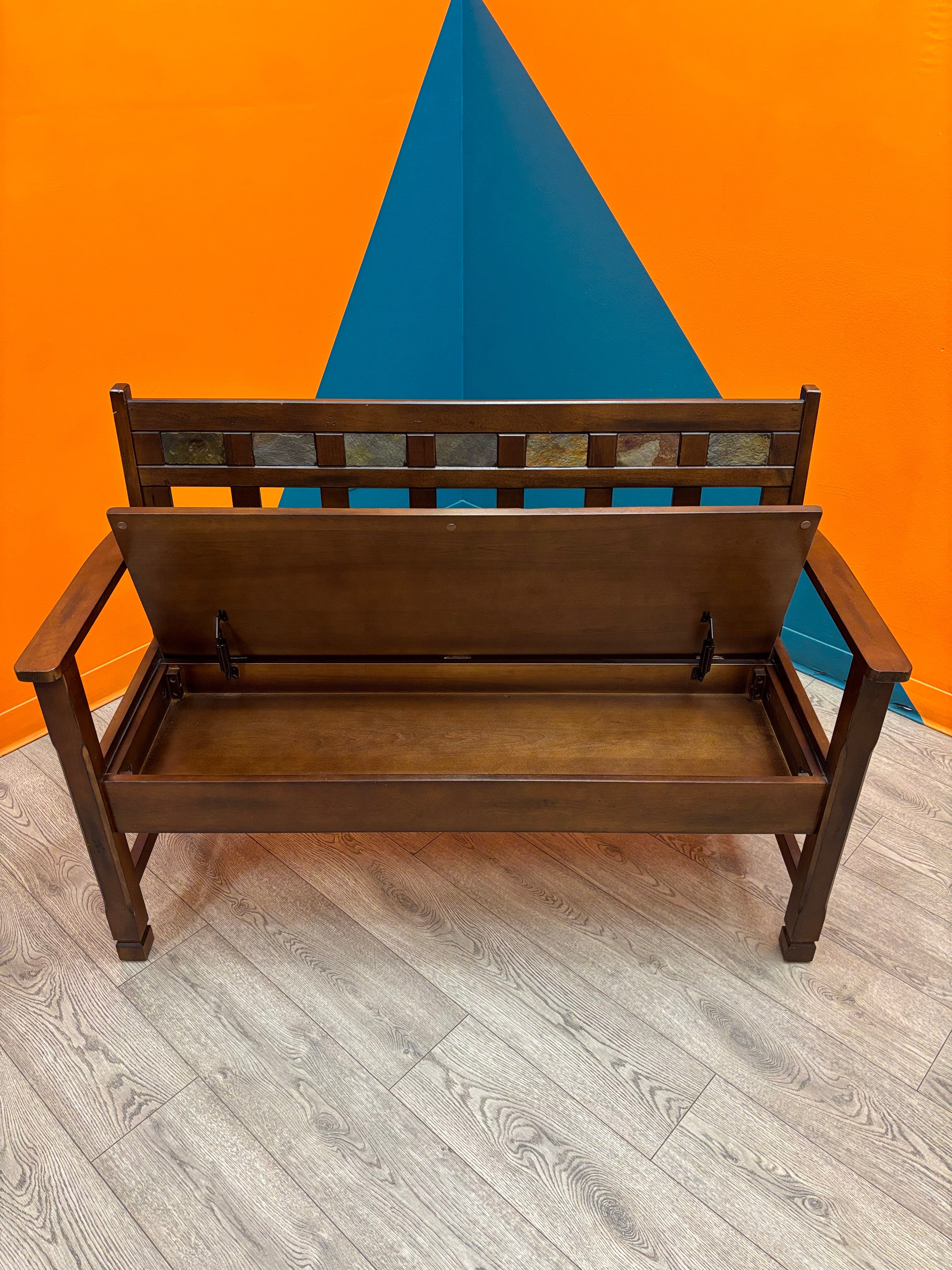 Wood Bench with Storage