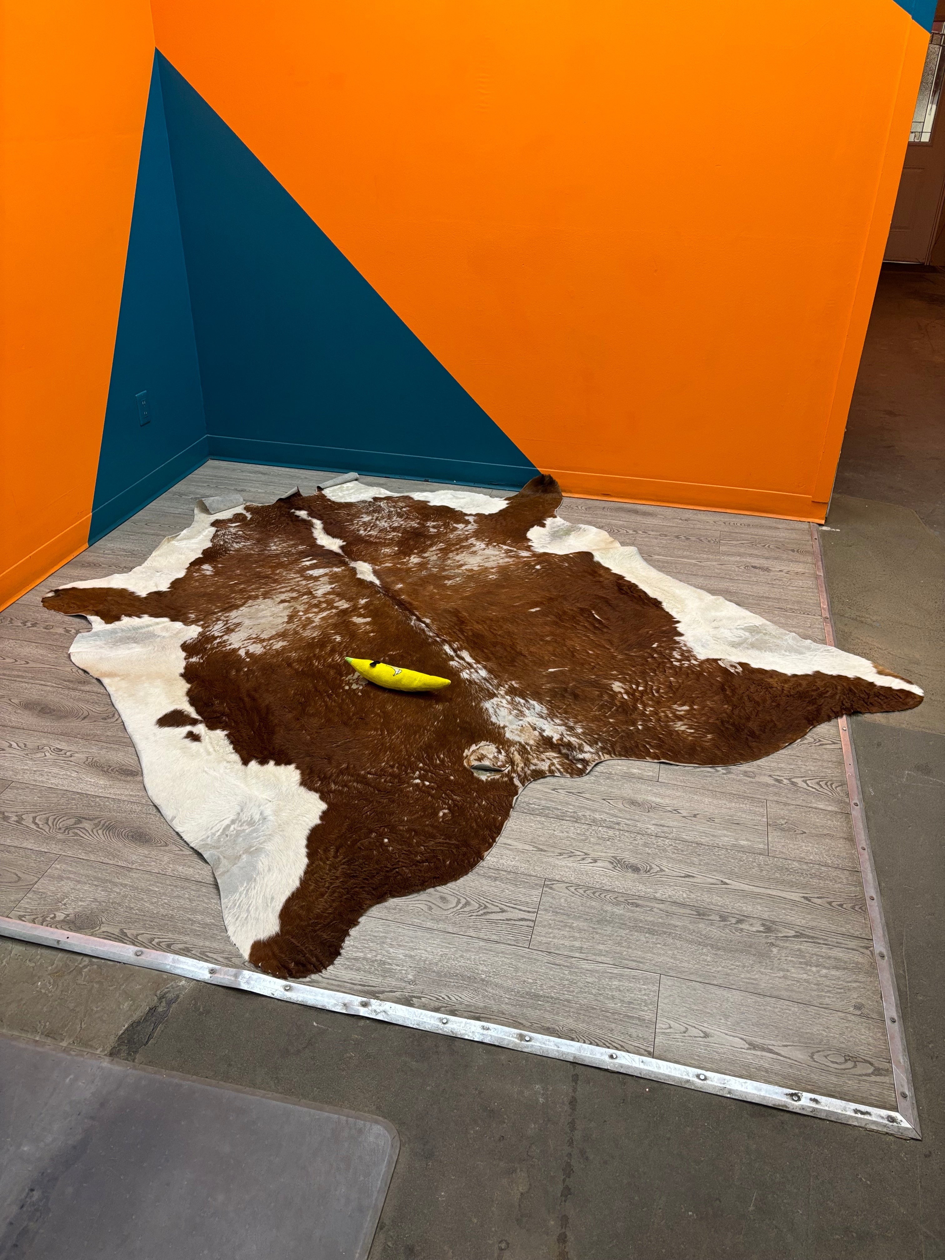 Brown & White Cowhide Rug