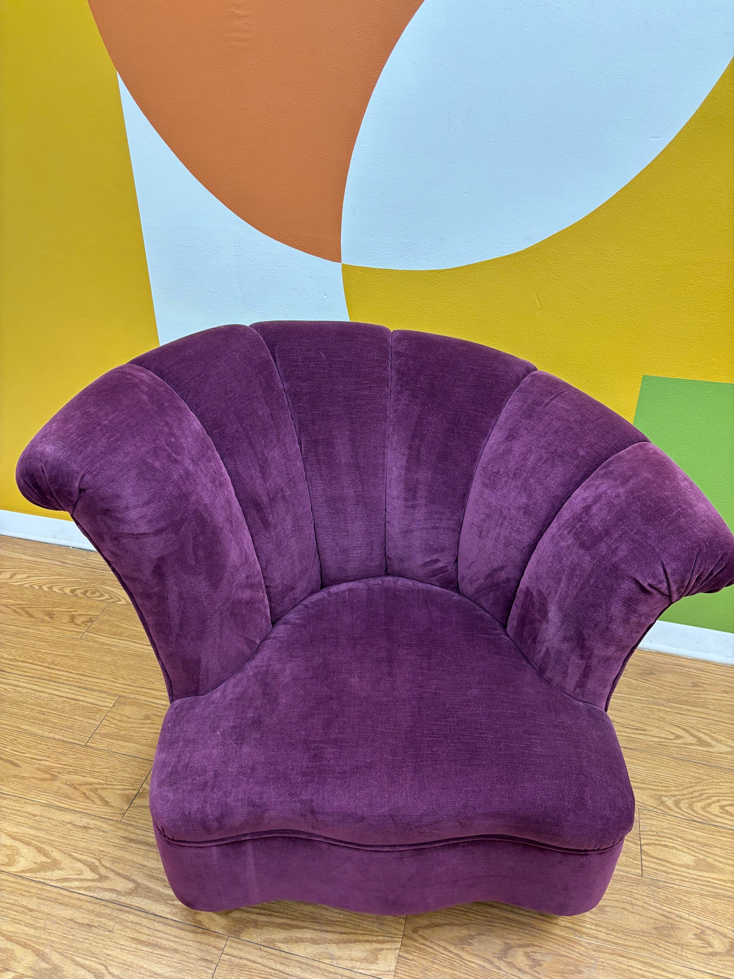 Purple Asymmetrical Scalloped Chair