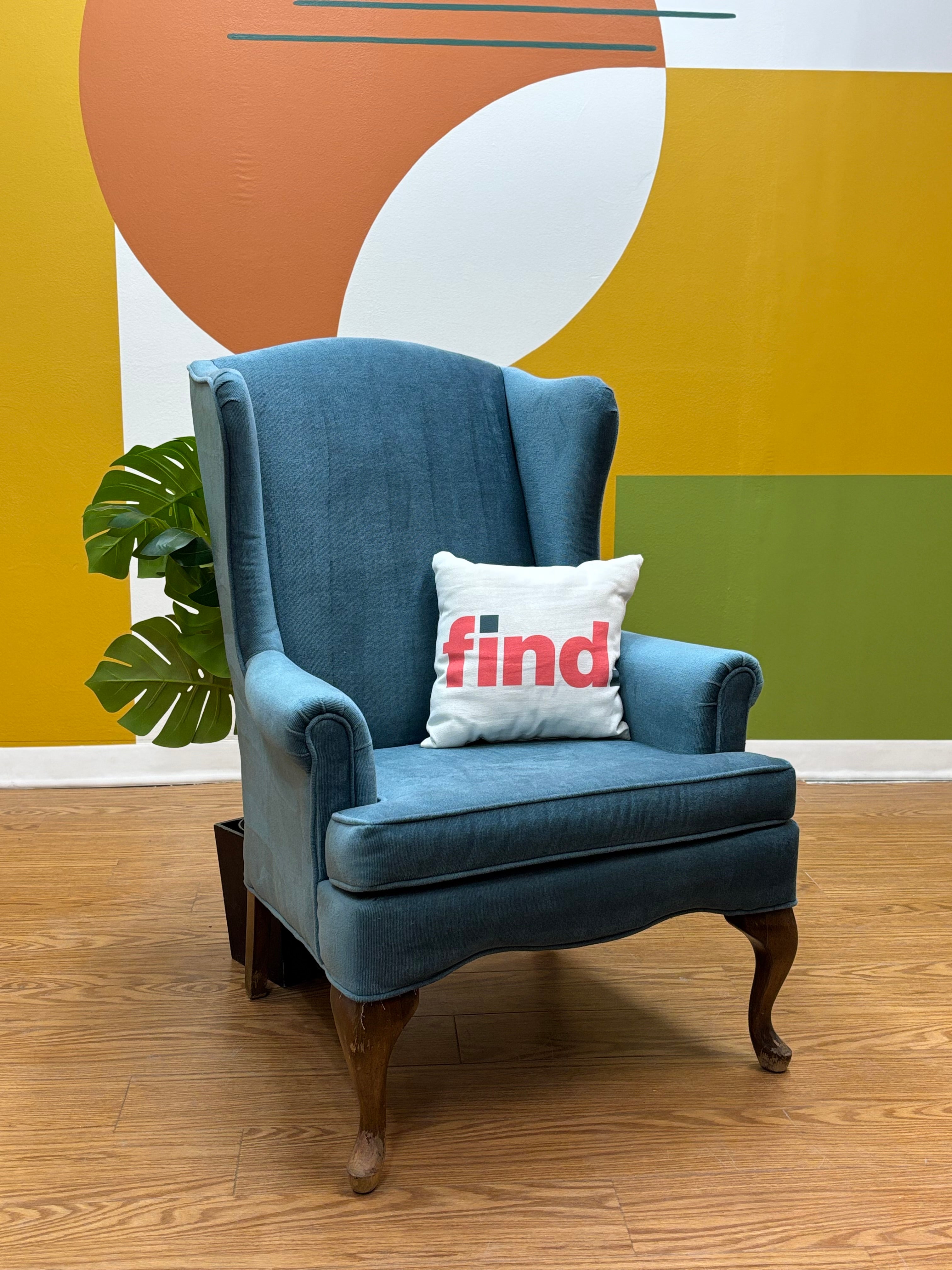 Blue Wingback Chair