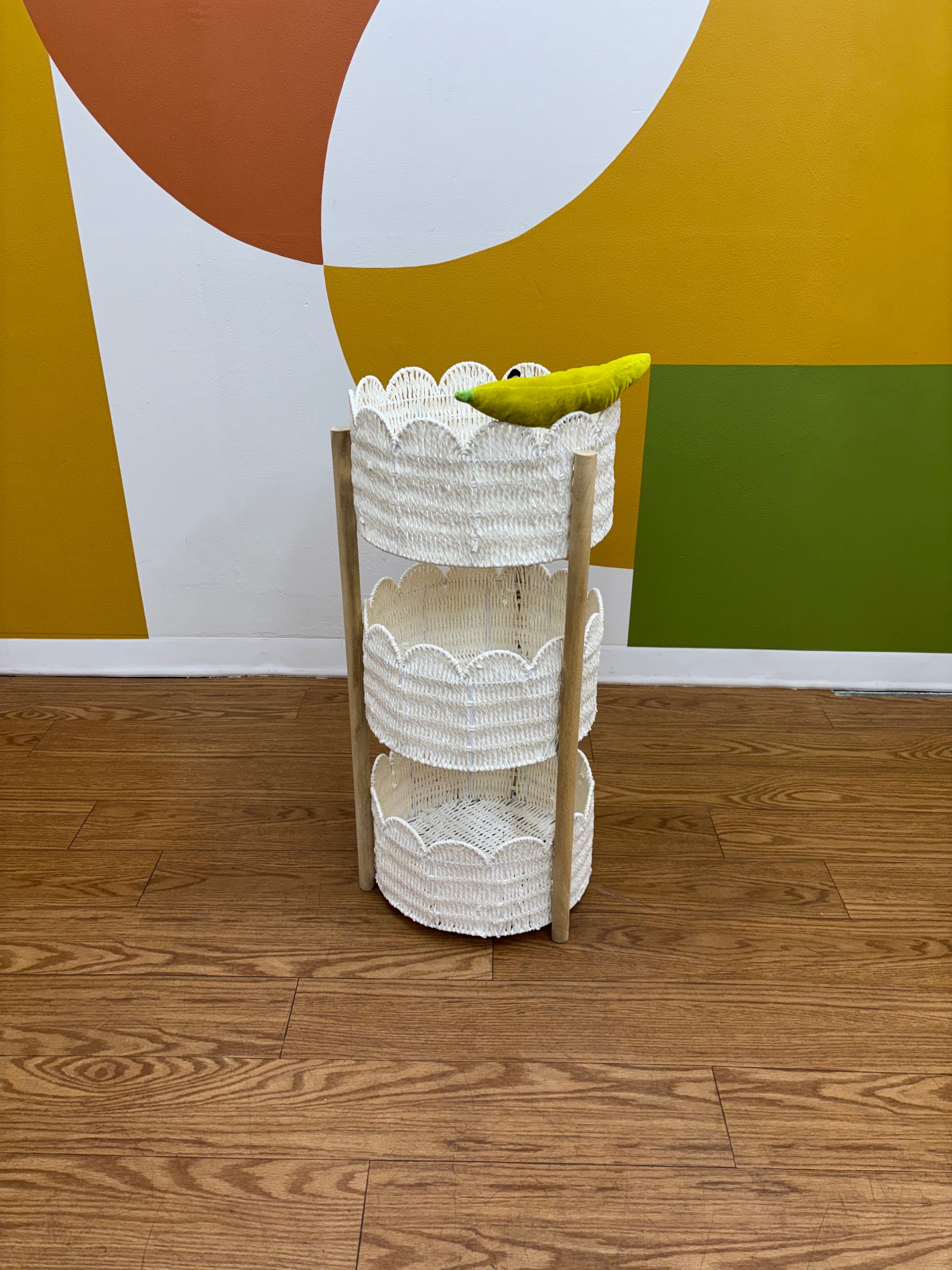 3 Tier Wicker Storage Tower