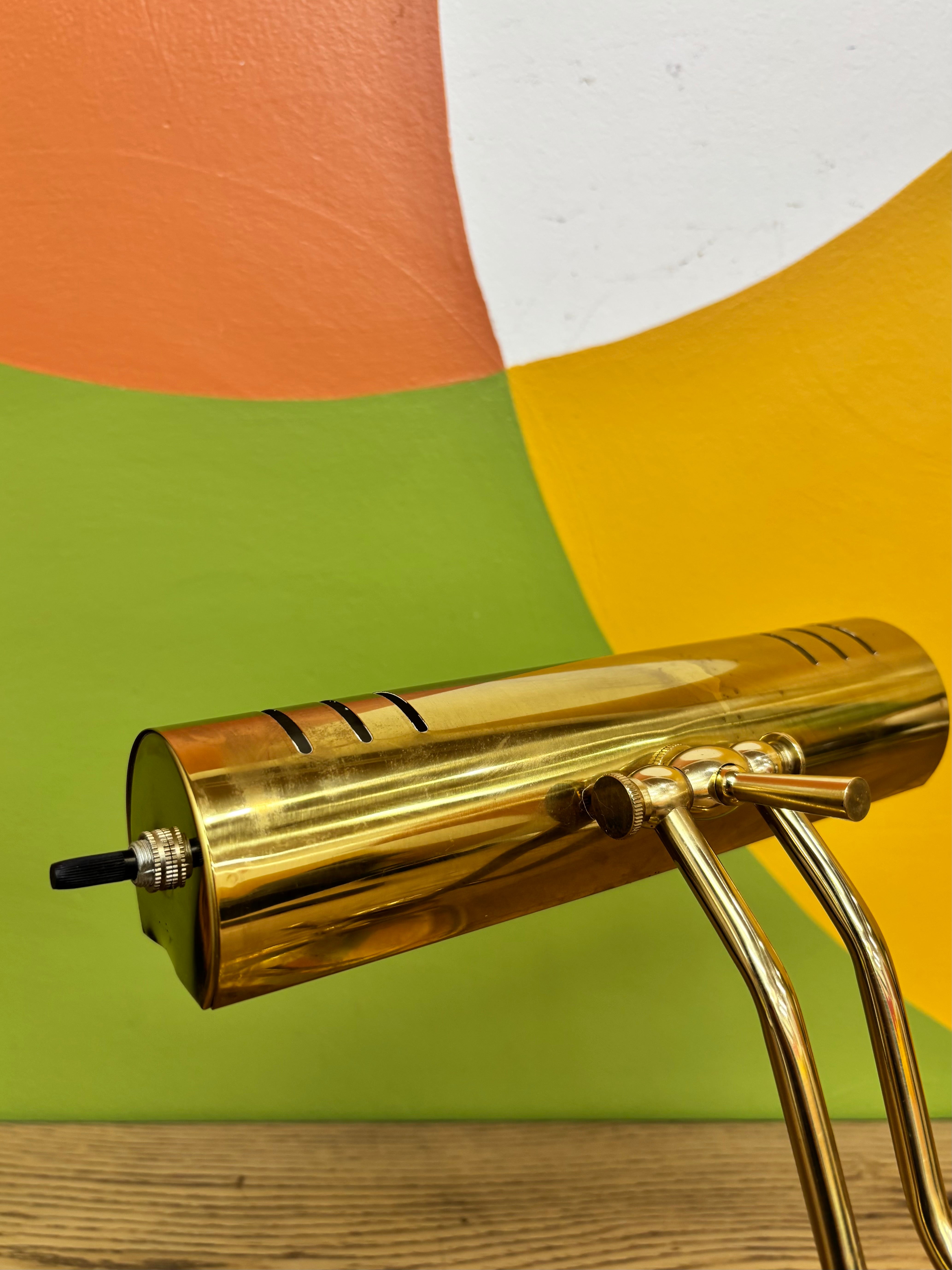 Gold Metal Bankers Lamp