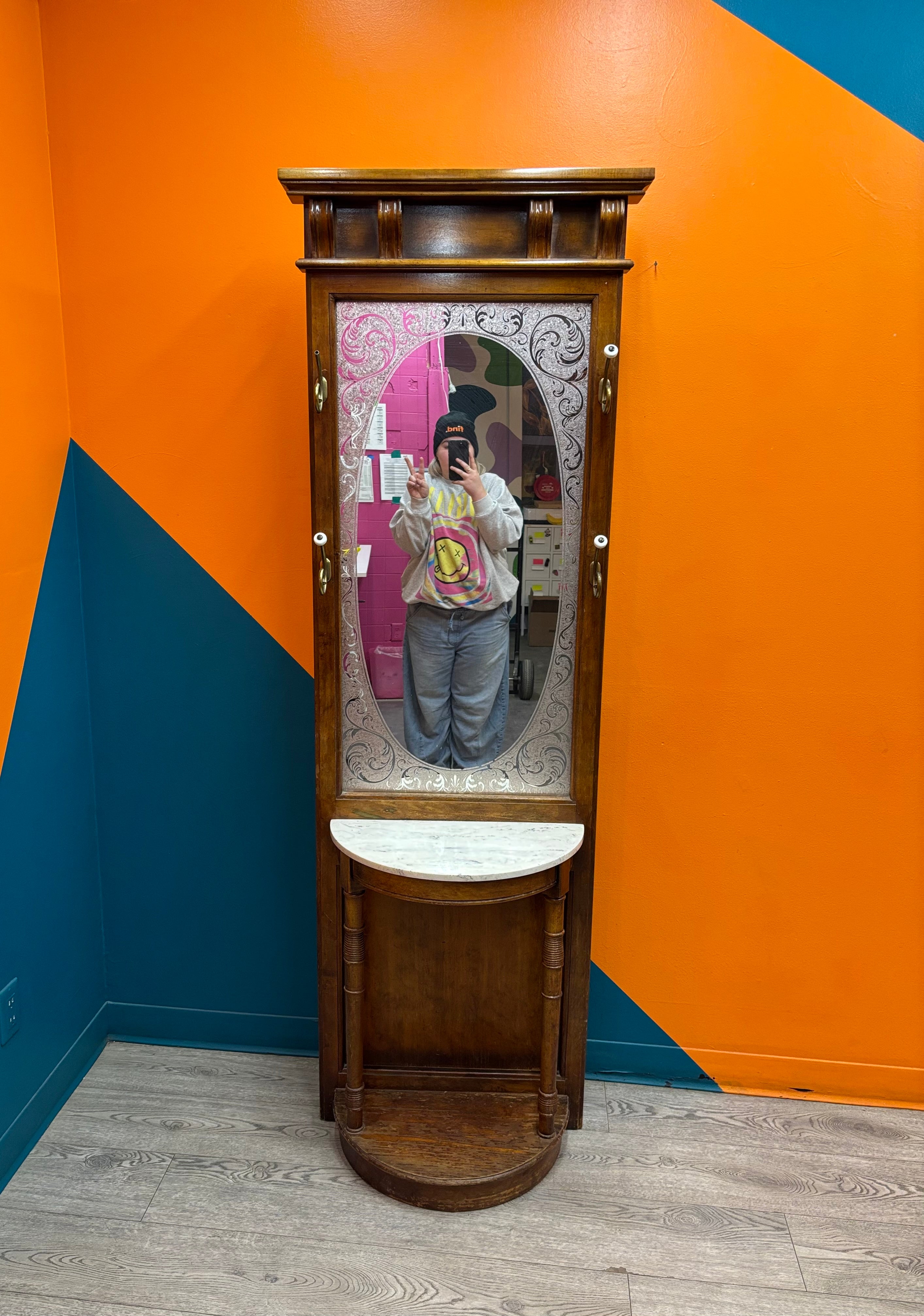 Hall Tree with Mirror