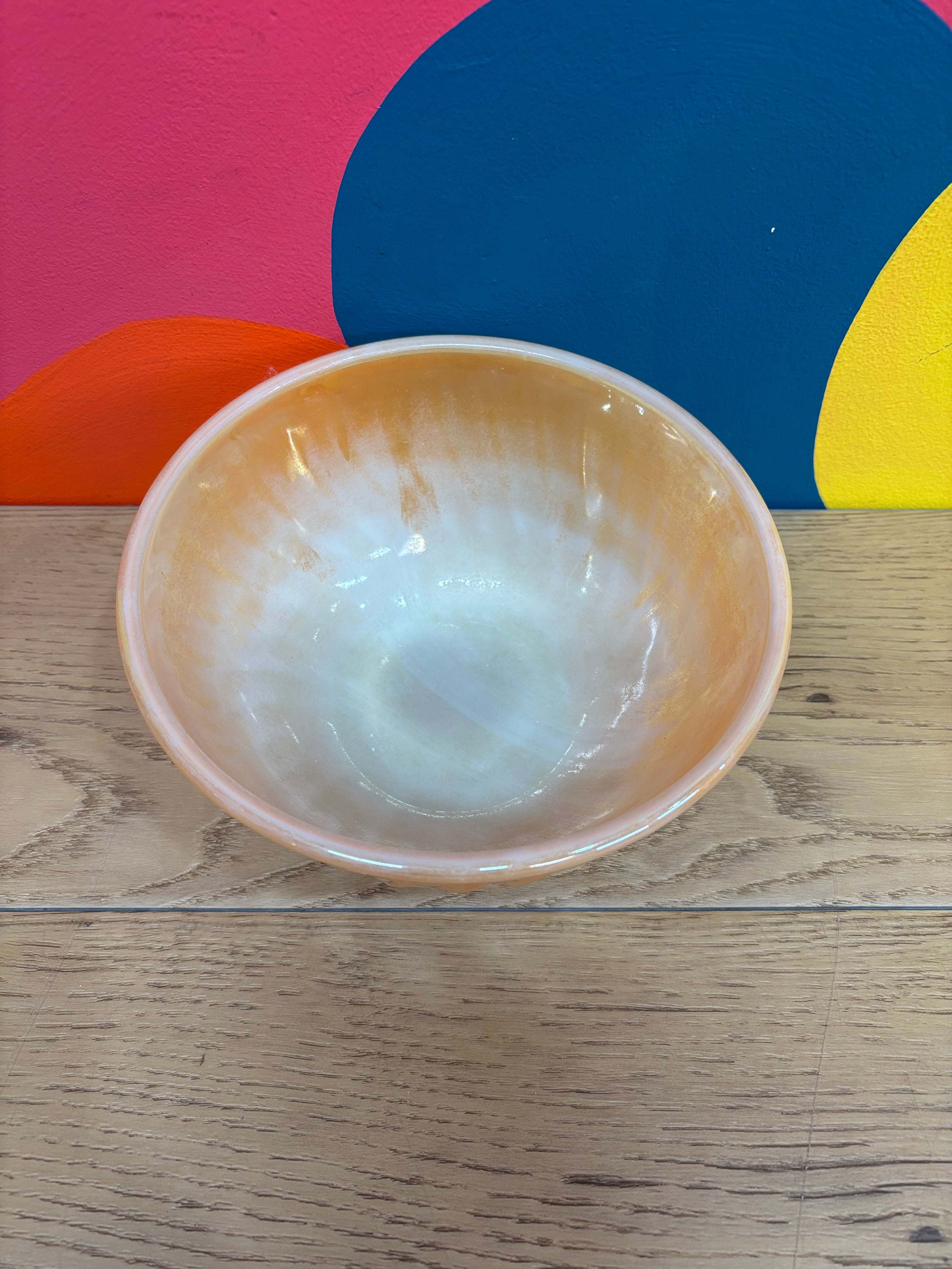 Fire King Peach Lustre Swirl Bowl