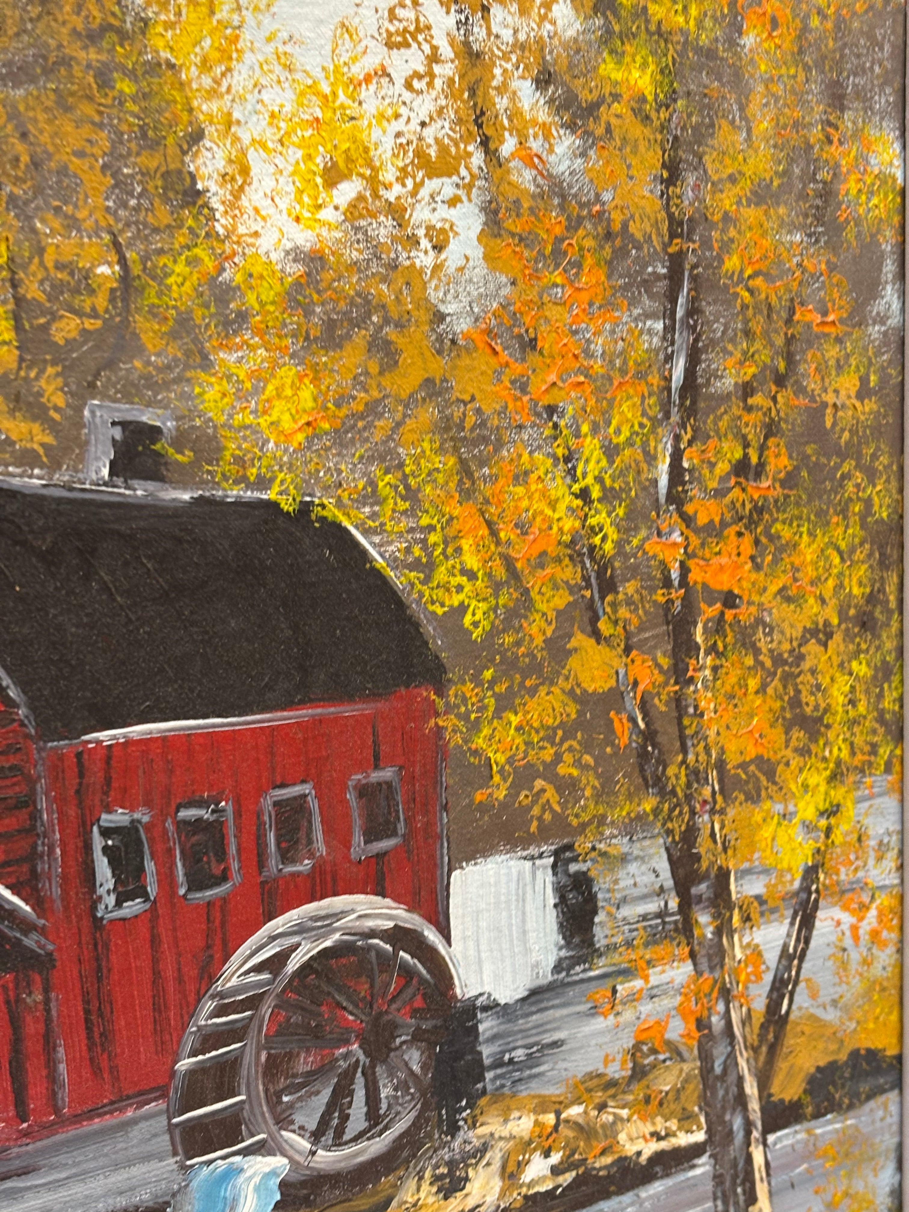 Large Gold Framed Farm Painting